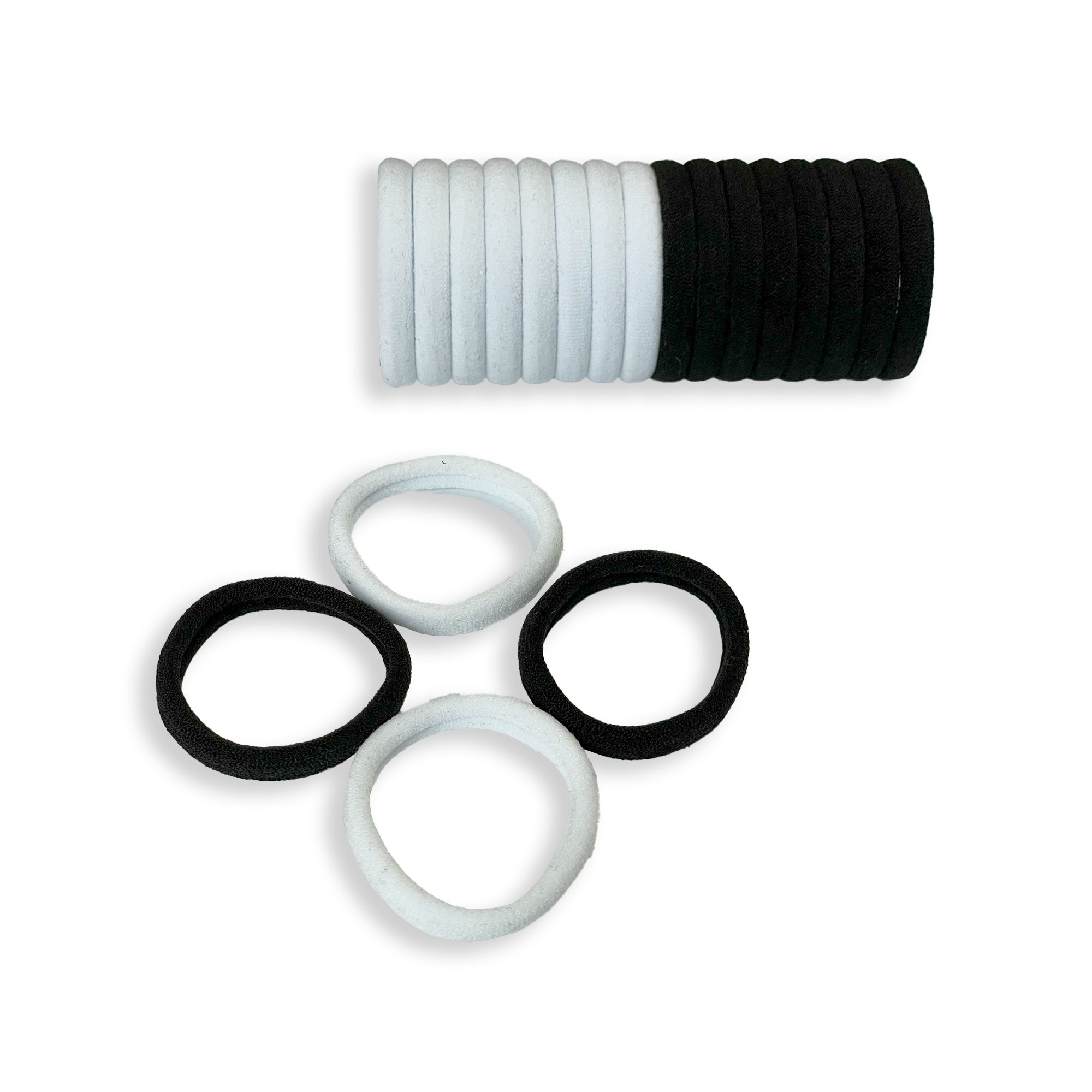 Black and White Seamless Elastic Hair Tie Set