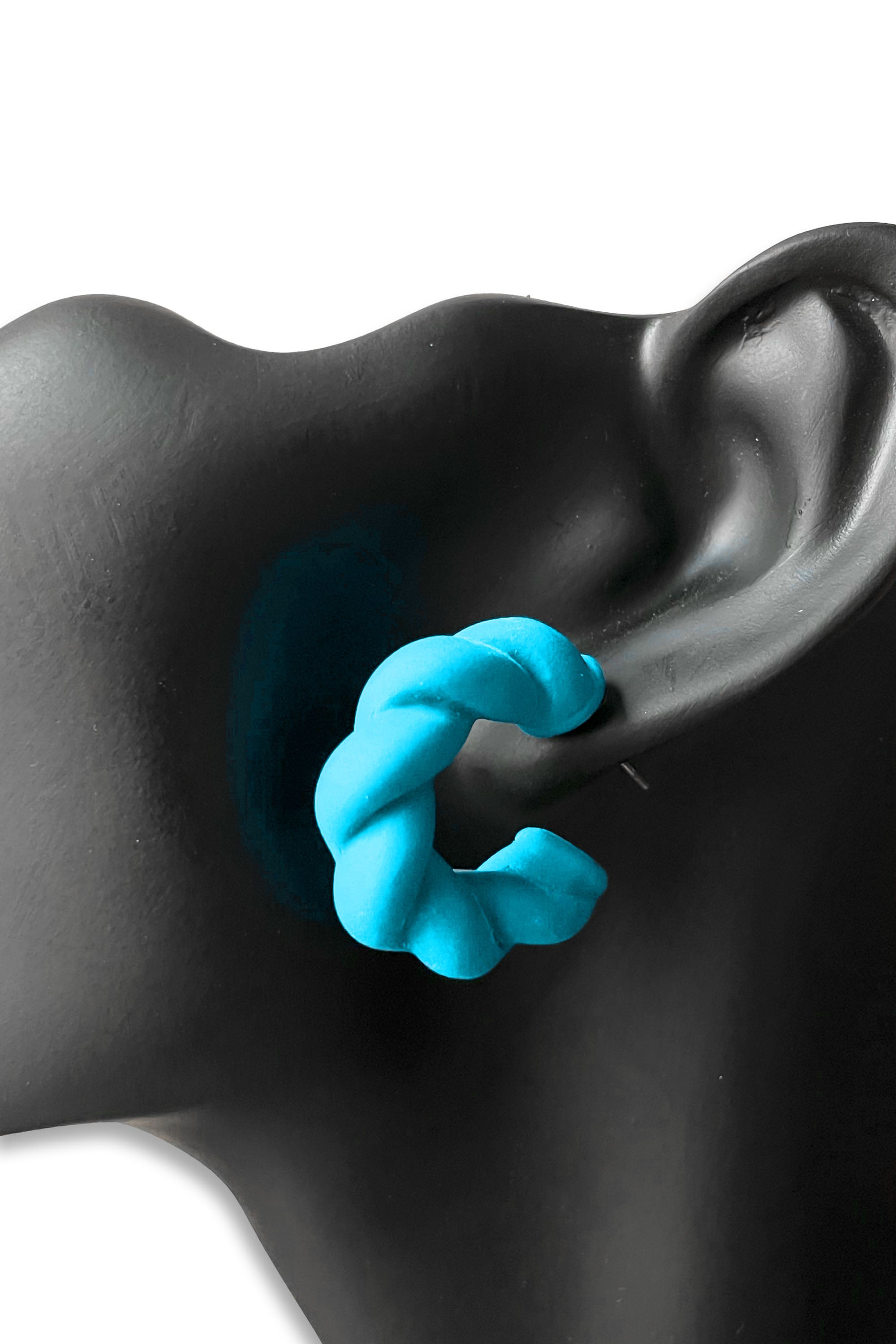 Turquoise Twist Ceramic Earrings