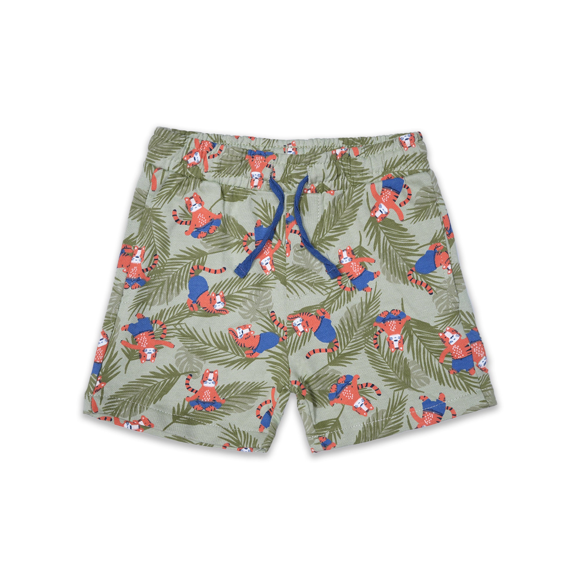 JuniorArm Boys' Green Tiger & Palm Print Shorts