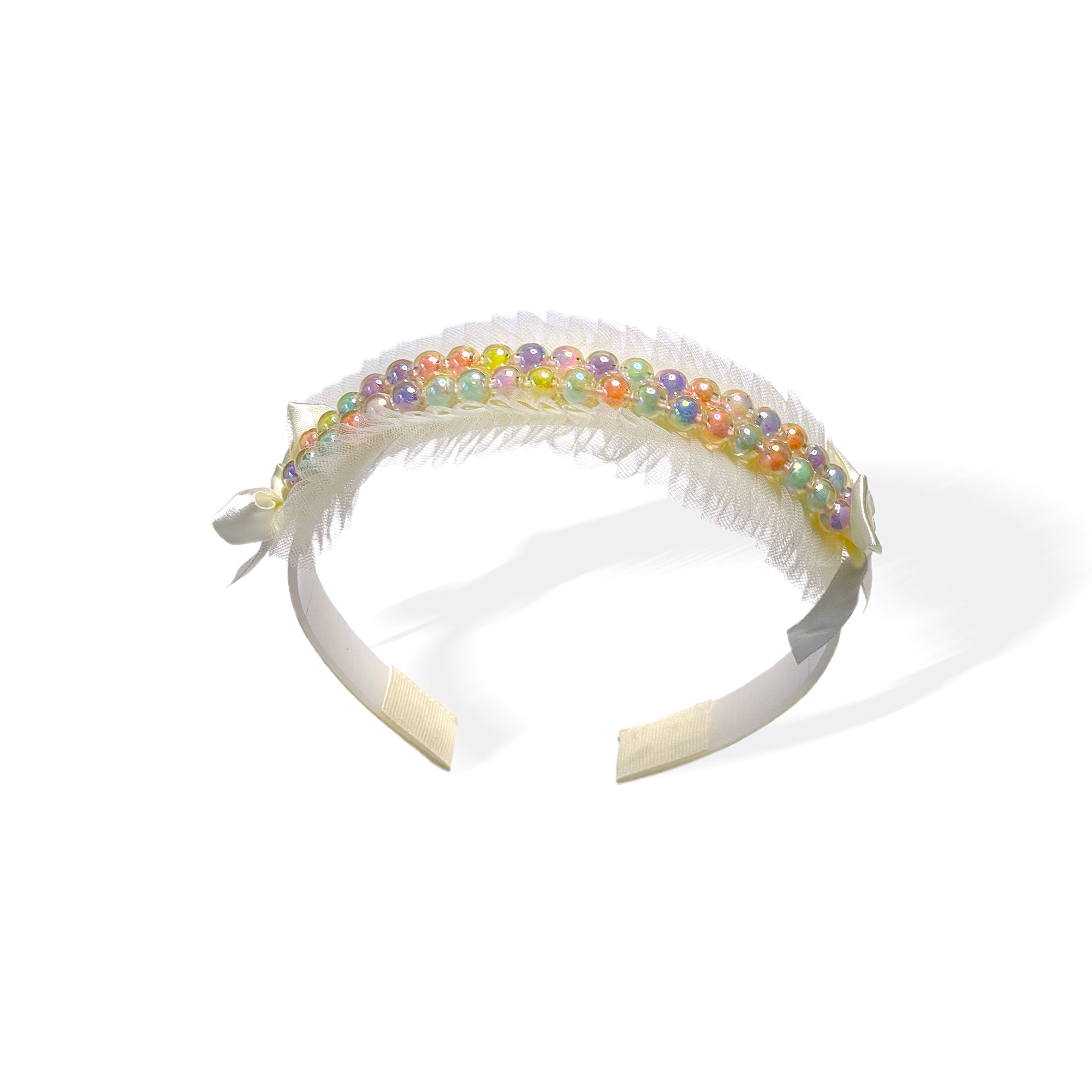 Iridescent Pearl & Feather Halo Hairband