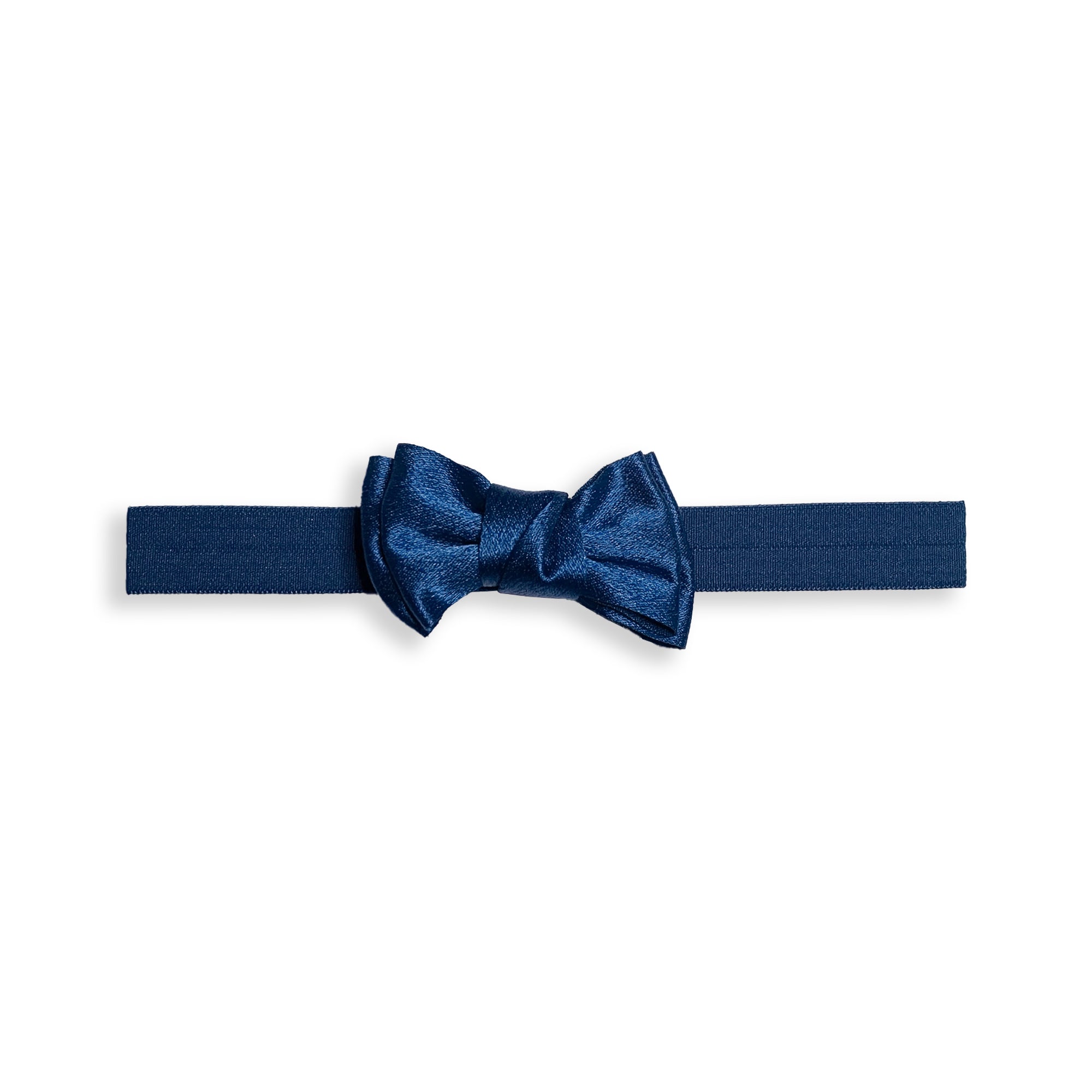 Navy Blue Ribbed Baby Headband with Bow