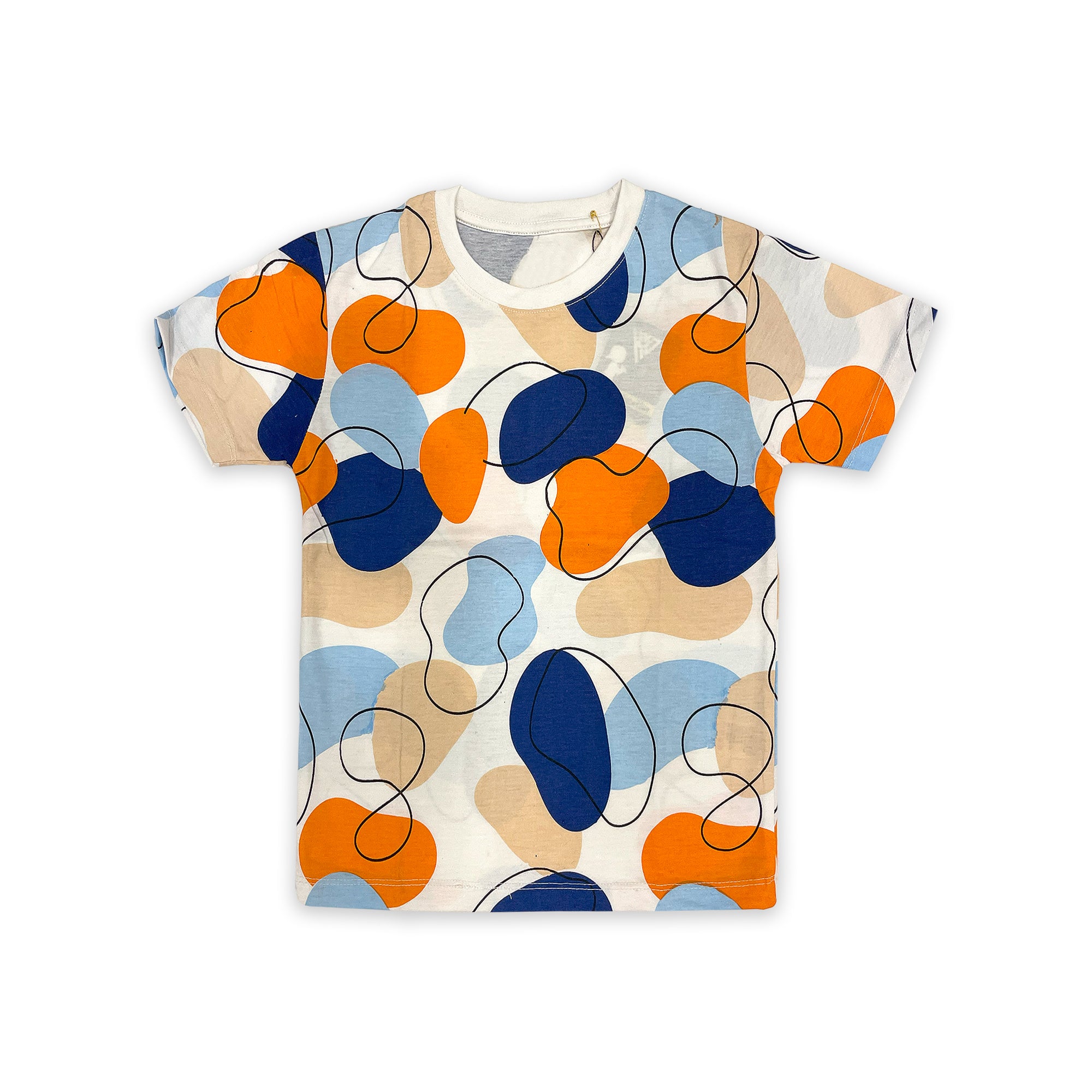 Patterned Short Sleeve T-Shirt with Abstract Design