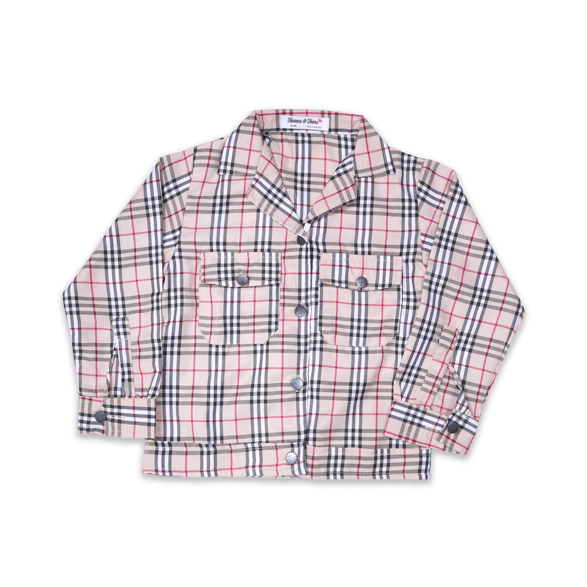 Plaid Button-Down Shirt with Chest Pockets