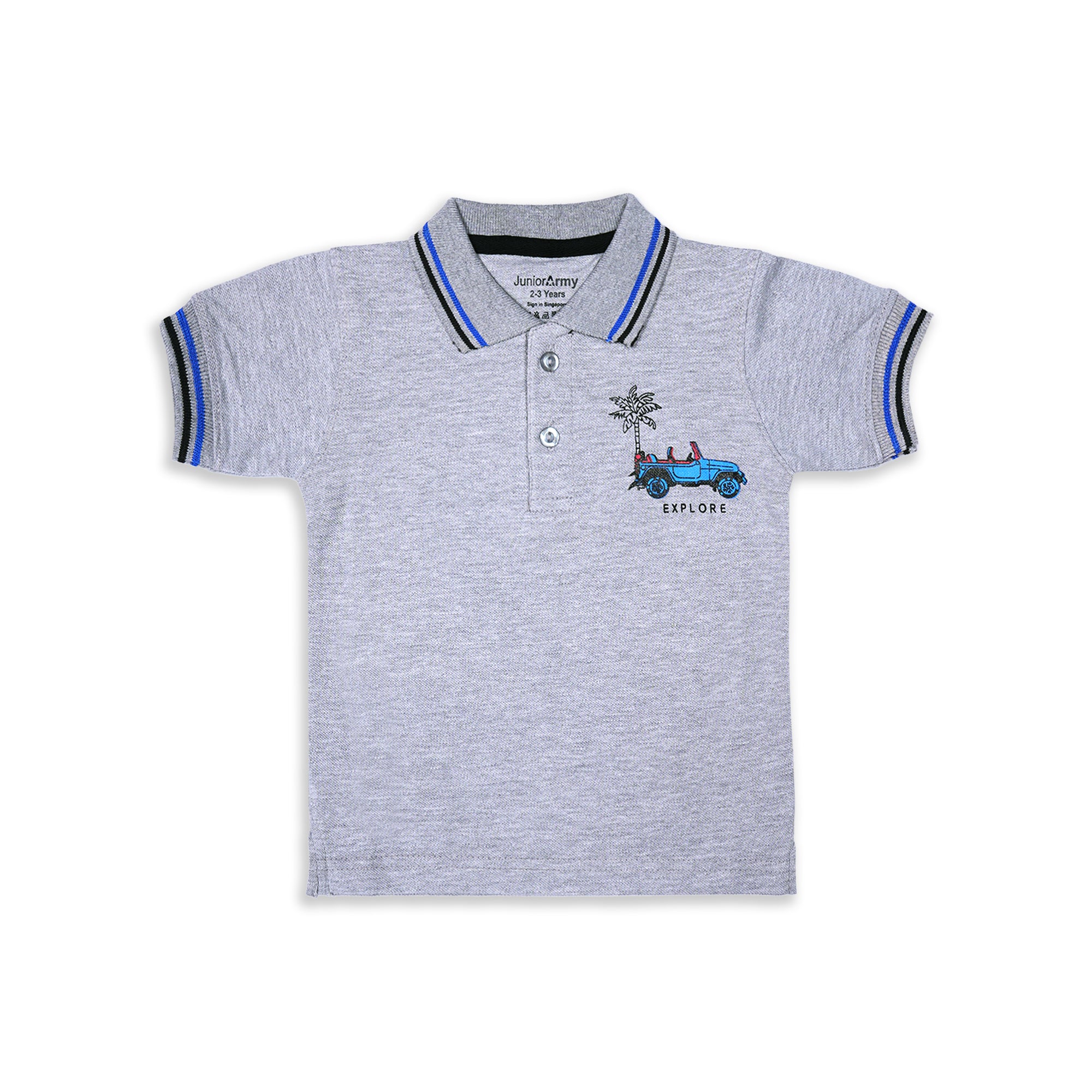 Boys' Grey "Let the Sunshine In" Jeep Graphic Polo Shirt