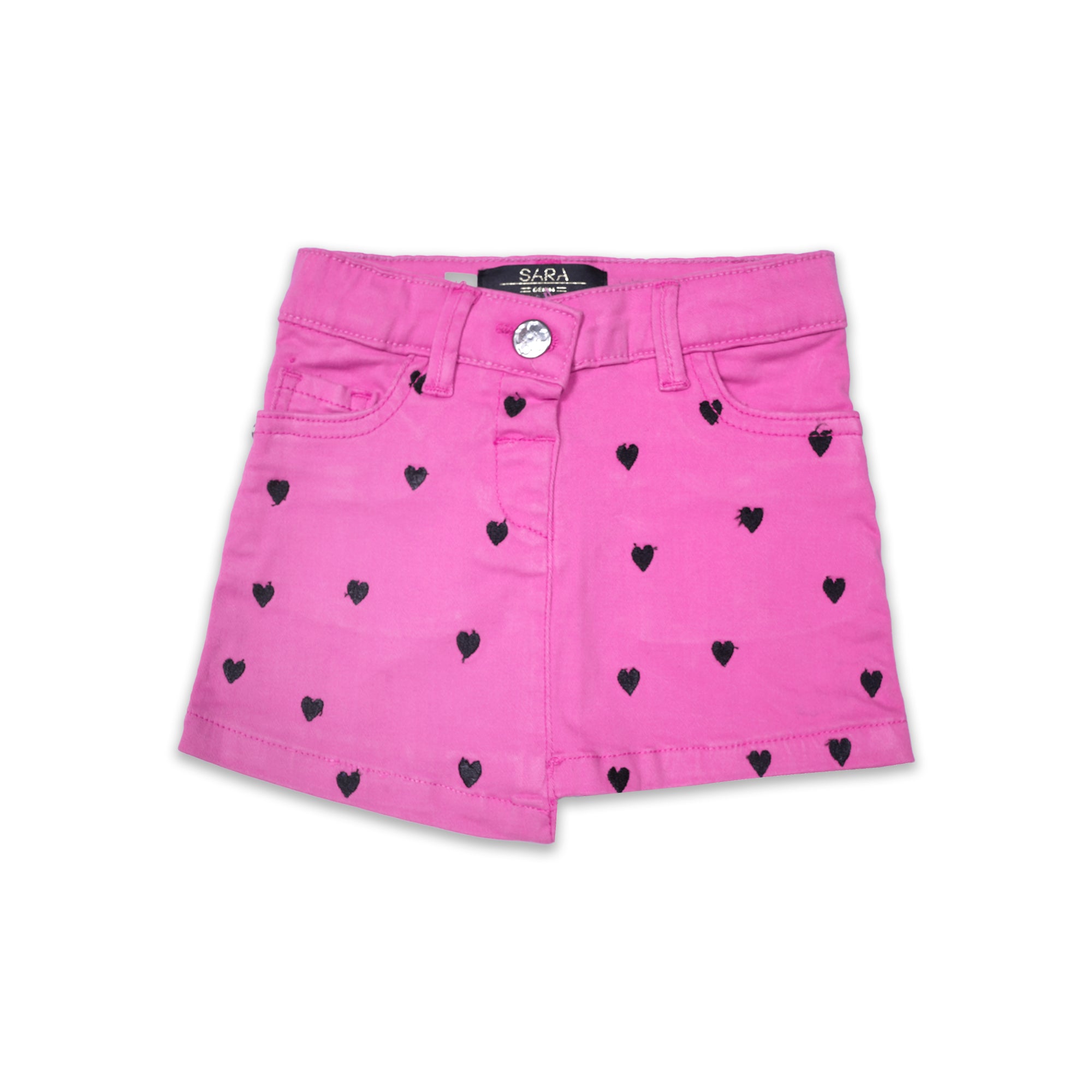 Stunning Girls' Hot Pink Heart Print Skirts