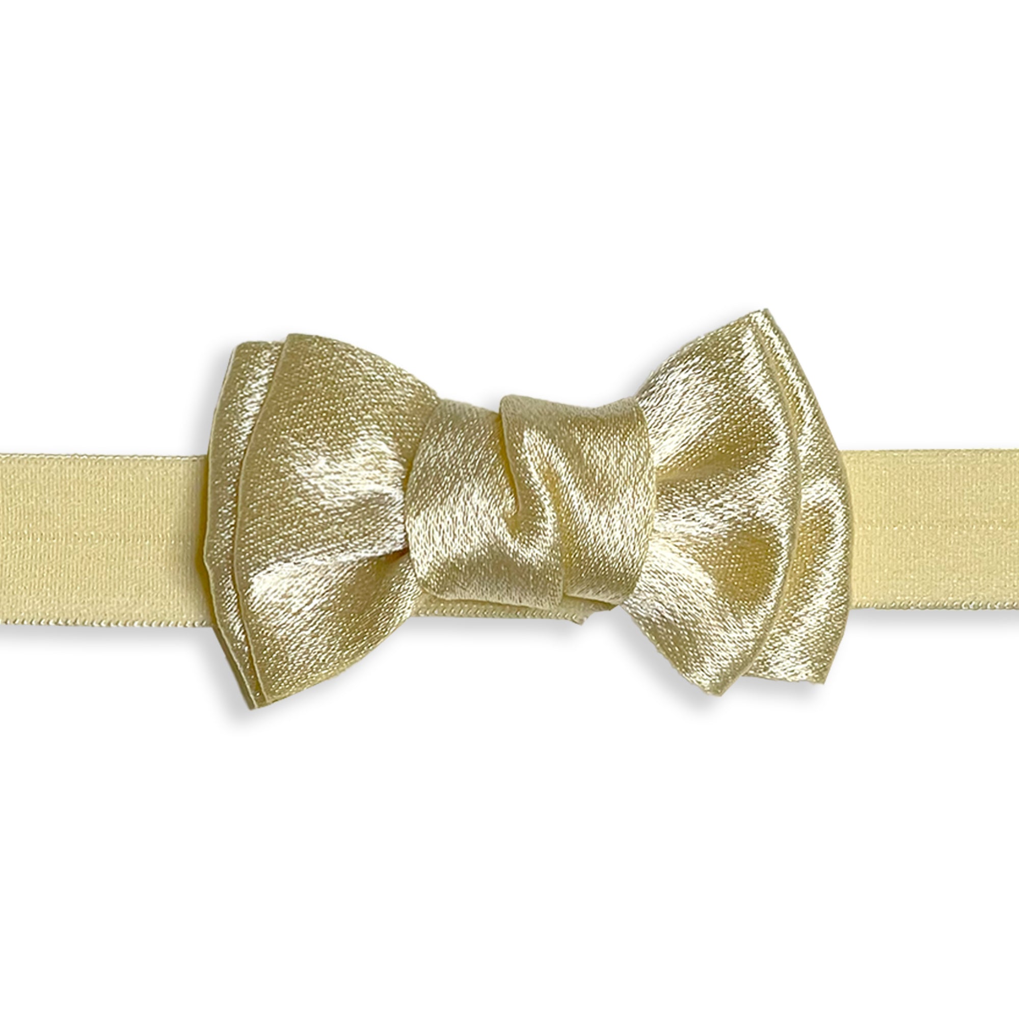 Pale Gold Ribbed Baby Headband with Bow