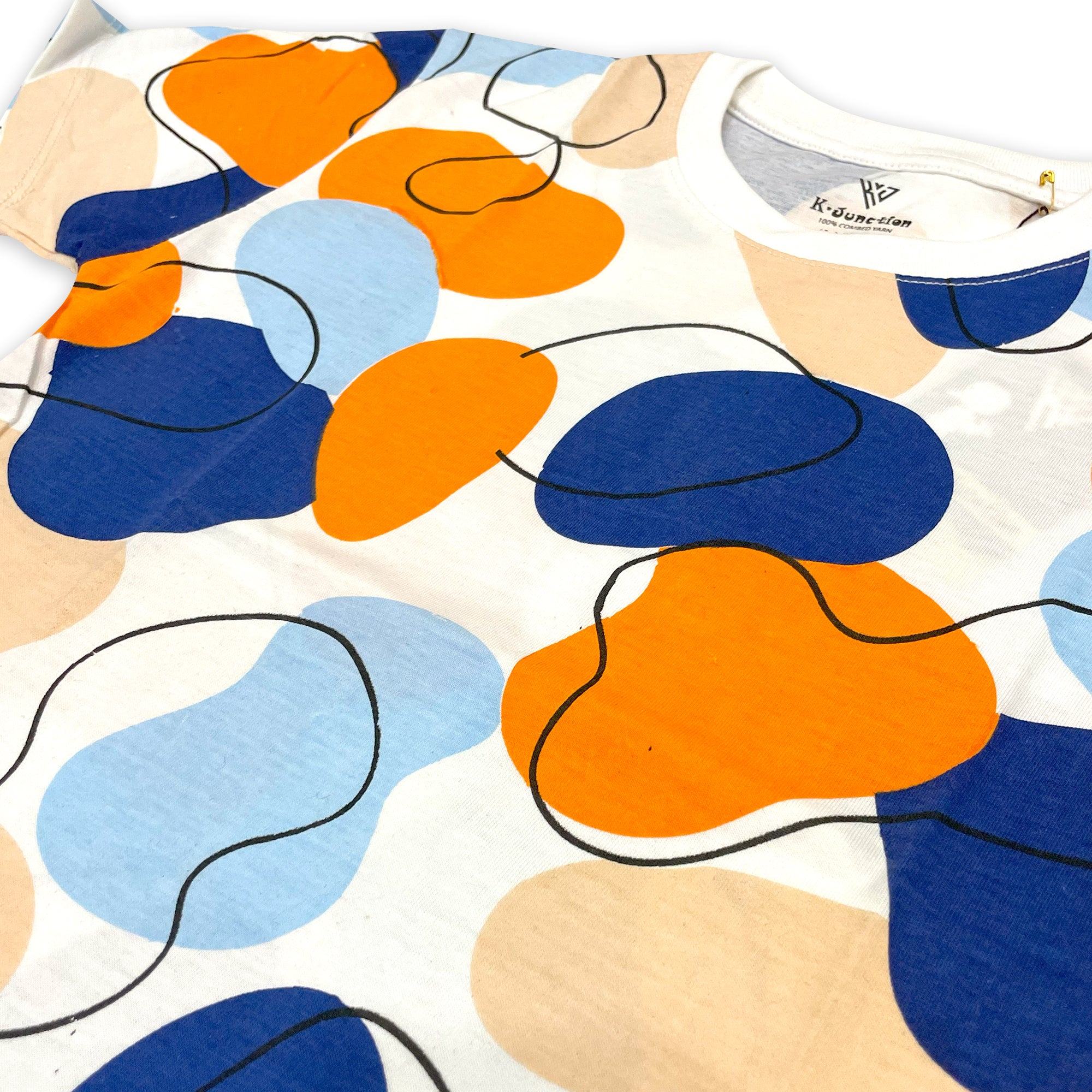 Patterned Short Sleeve T-Shirt with Abstract Design