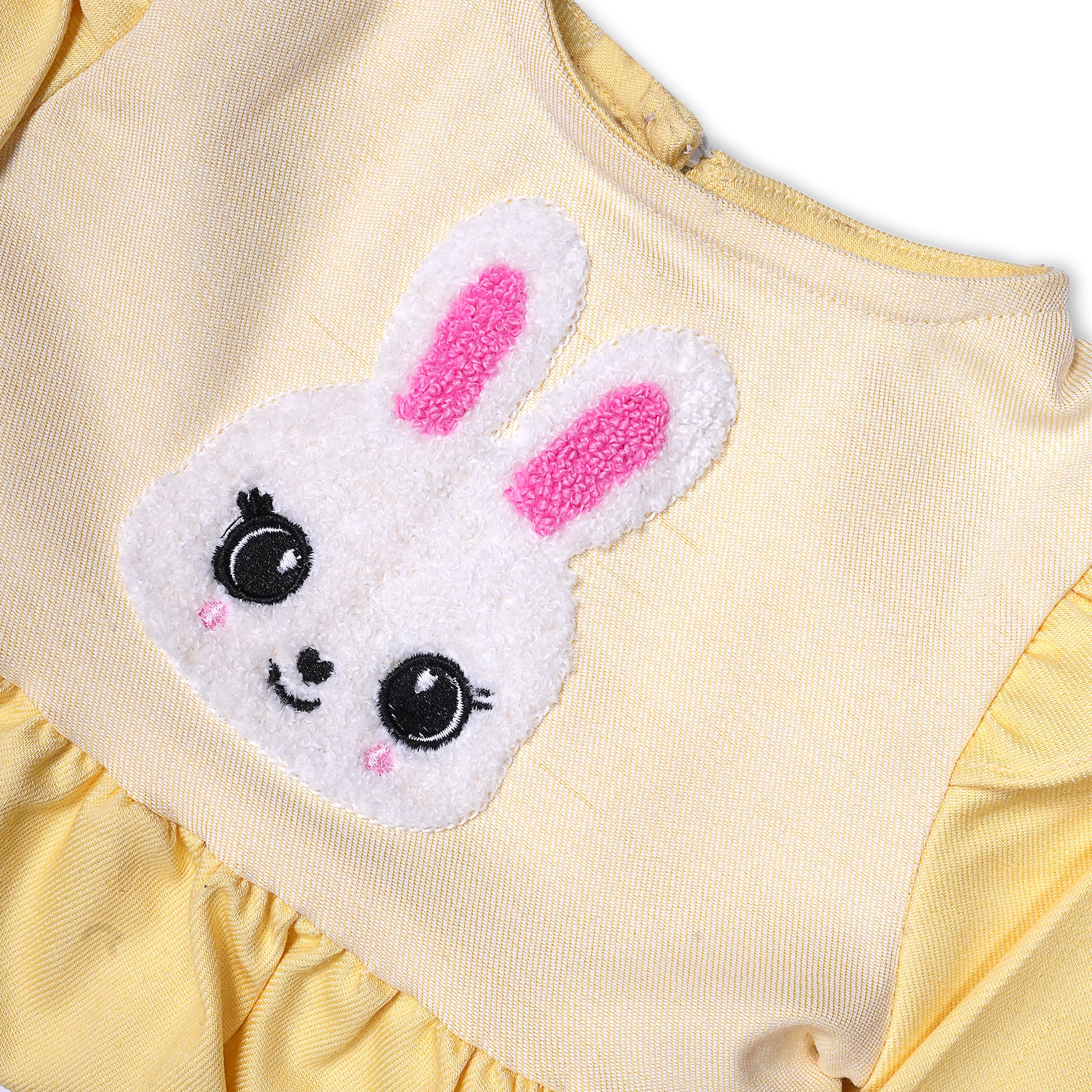 Baby Girls' Yellow Bunny Appliqué Frock