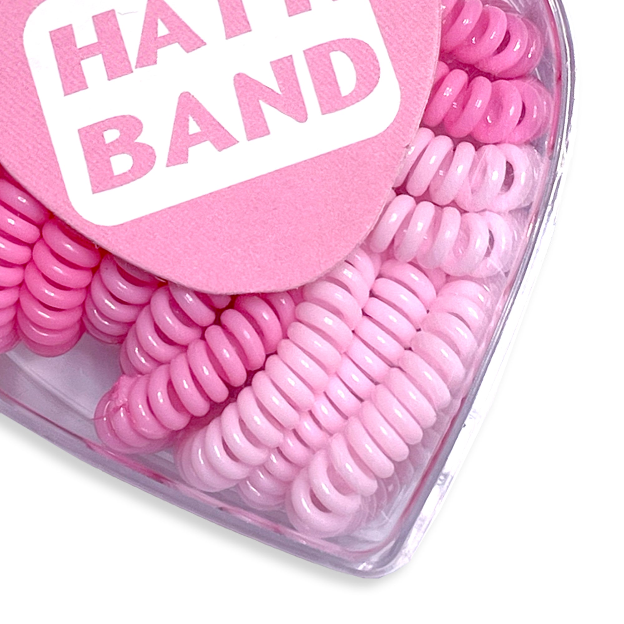 HAIYAN Pink Coil Hair Tie Set in Heart-Shaped Case