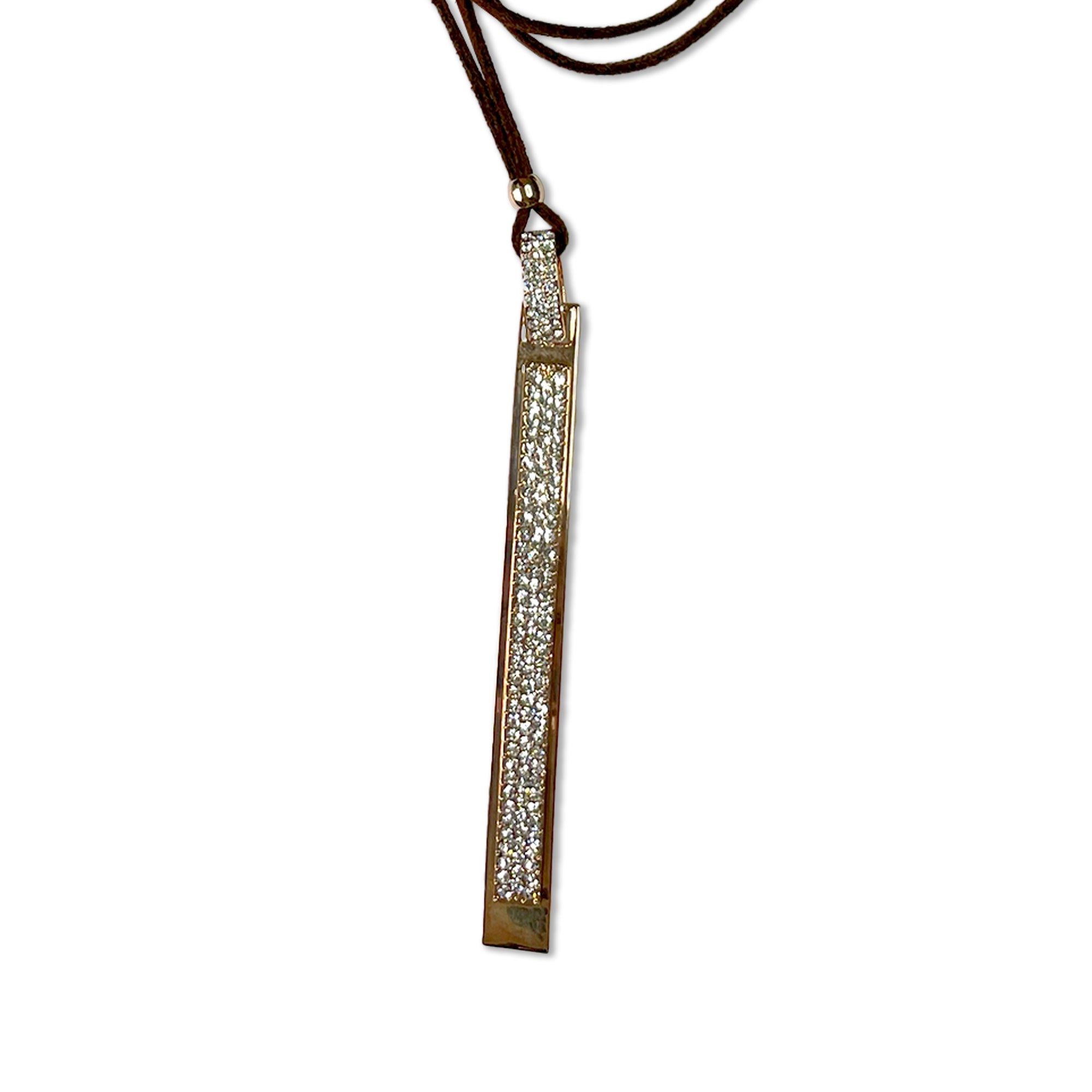 Glimmering Bar Drop Necklace