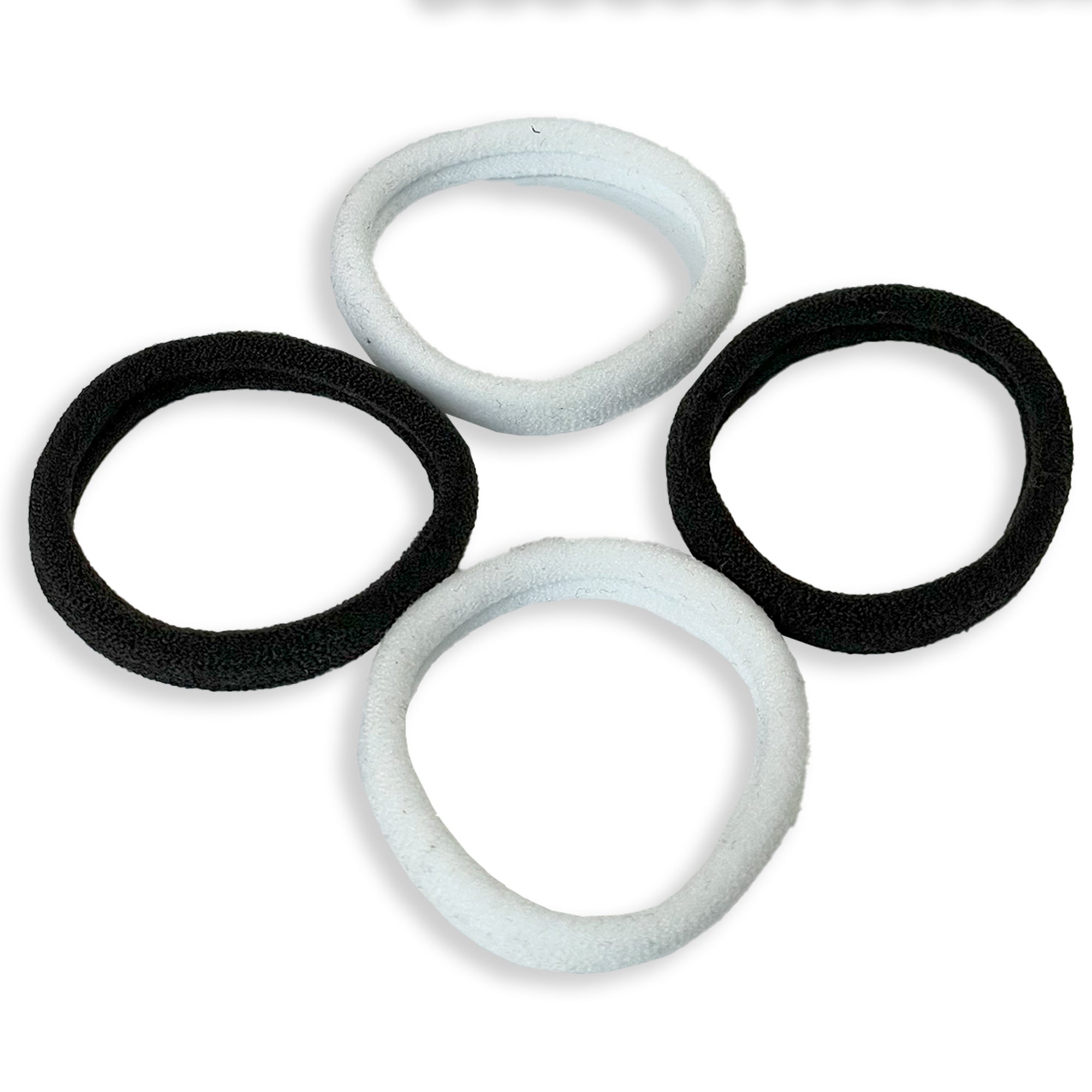 Black and White Seamless Elastic Hair Tie Set