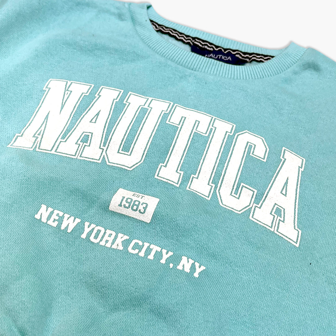 Nautica Kids' Light Blue Pullover Sweatshirt & Jogger Tracksuit Set | EST 1983 New York City