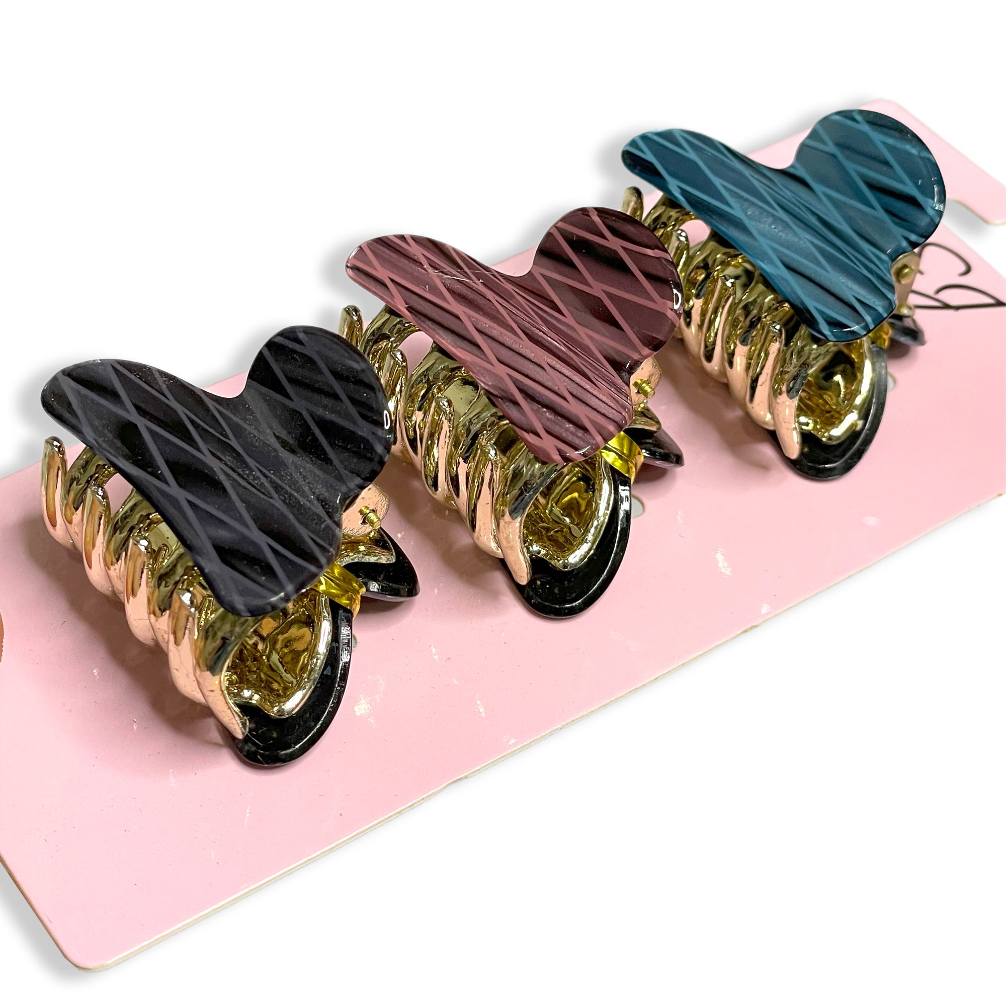 Set of Three Mini Claw Hair Clips