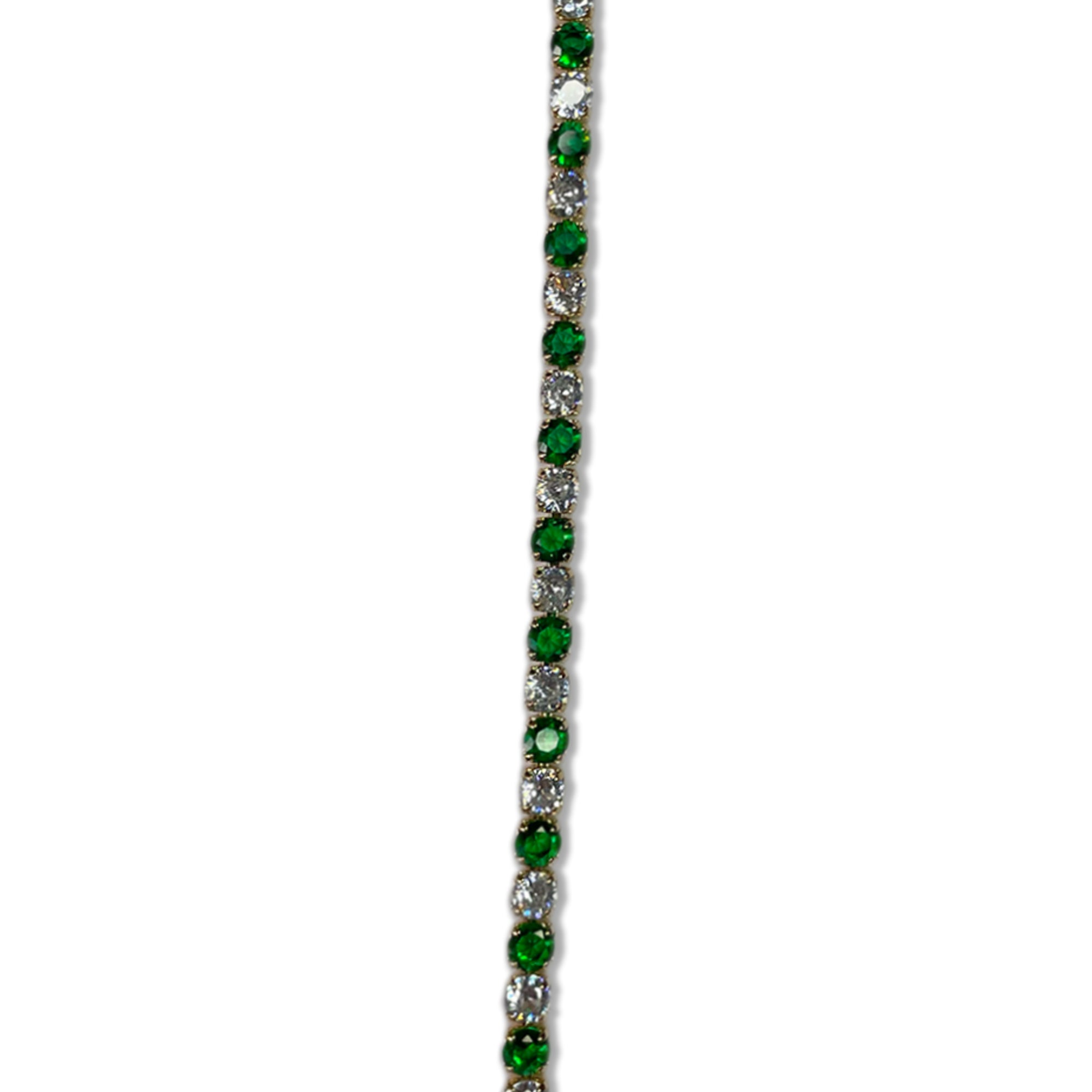 Emerald & Diamond Alternating Tennis Bracelet