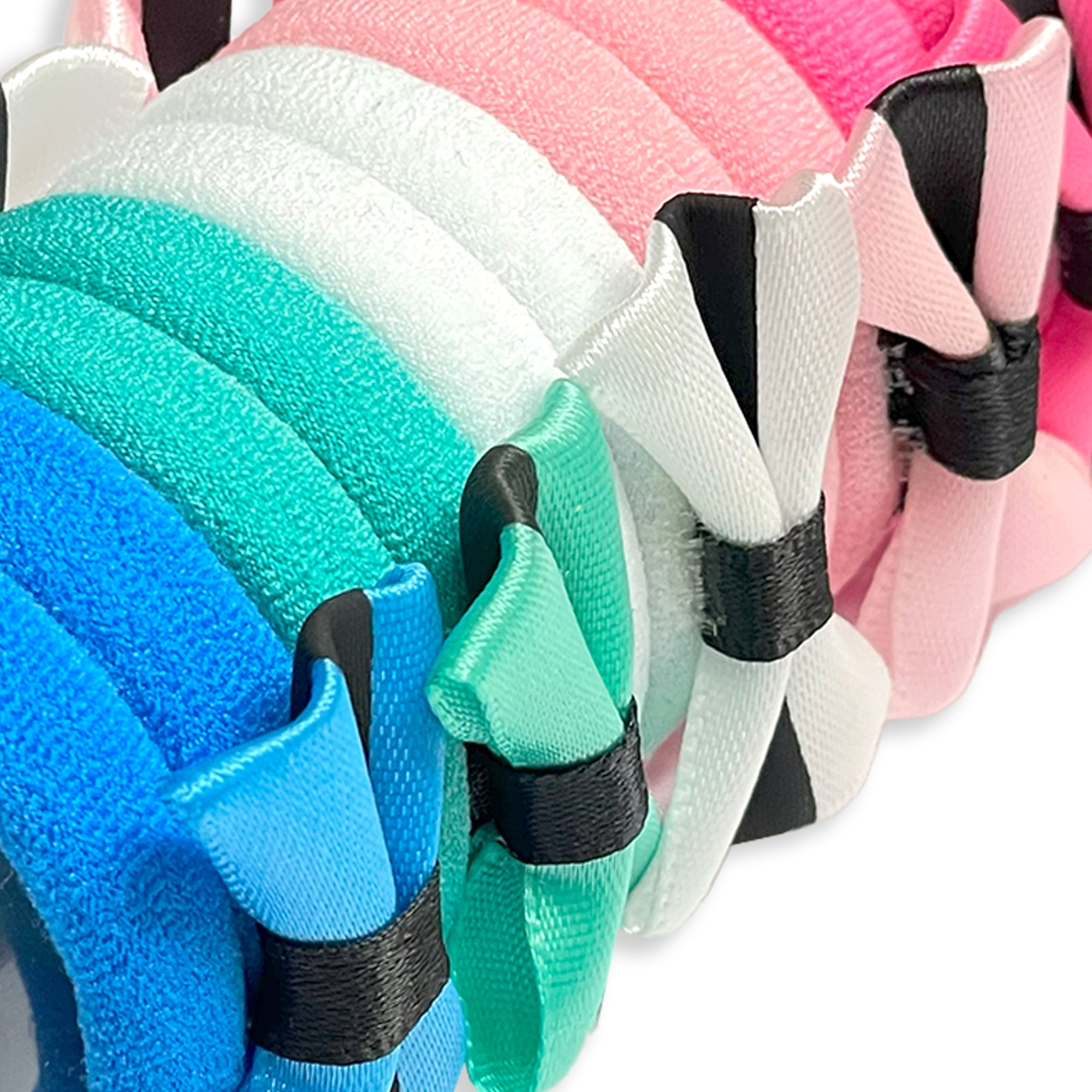 Set of Fabric-Covered Elastic Hair Ties with Ribbon Accents 12 set