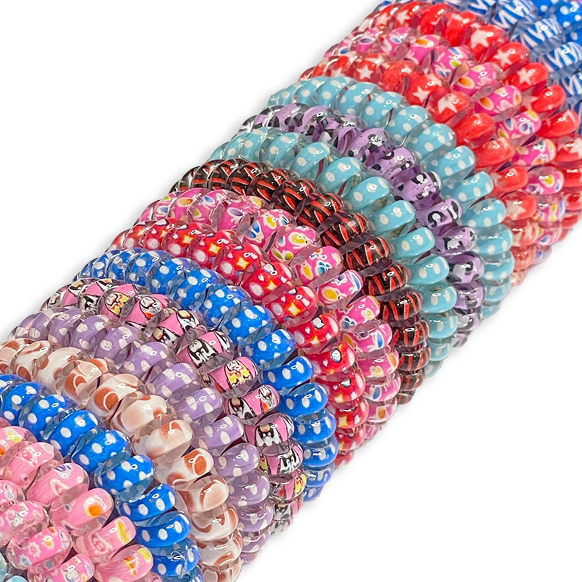 Set of Patterned Coil Hair Ties 25 pcs