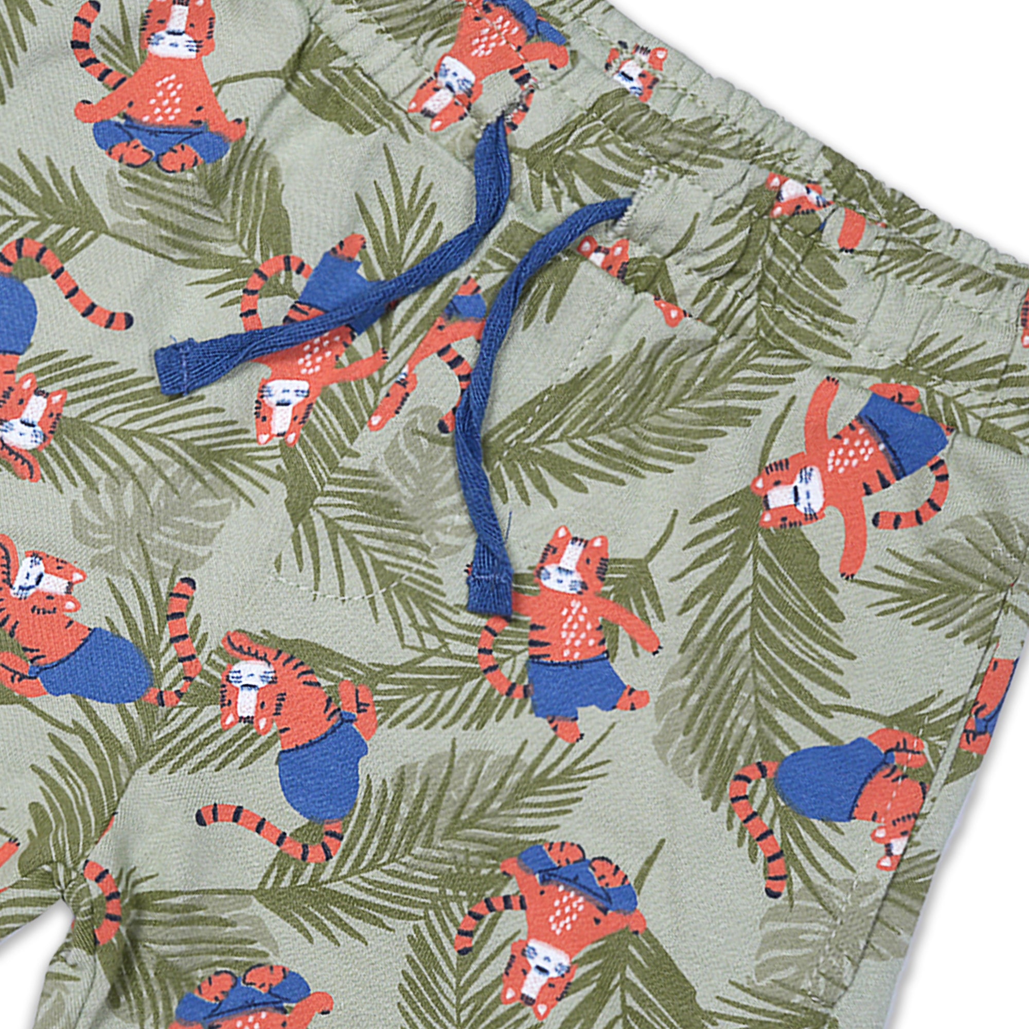 JuniorArm Boys' Green Tiger & Palm Print Shorts