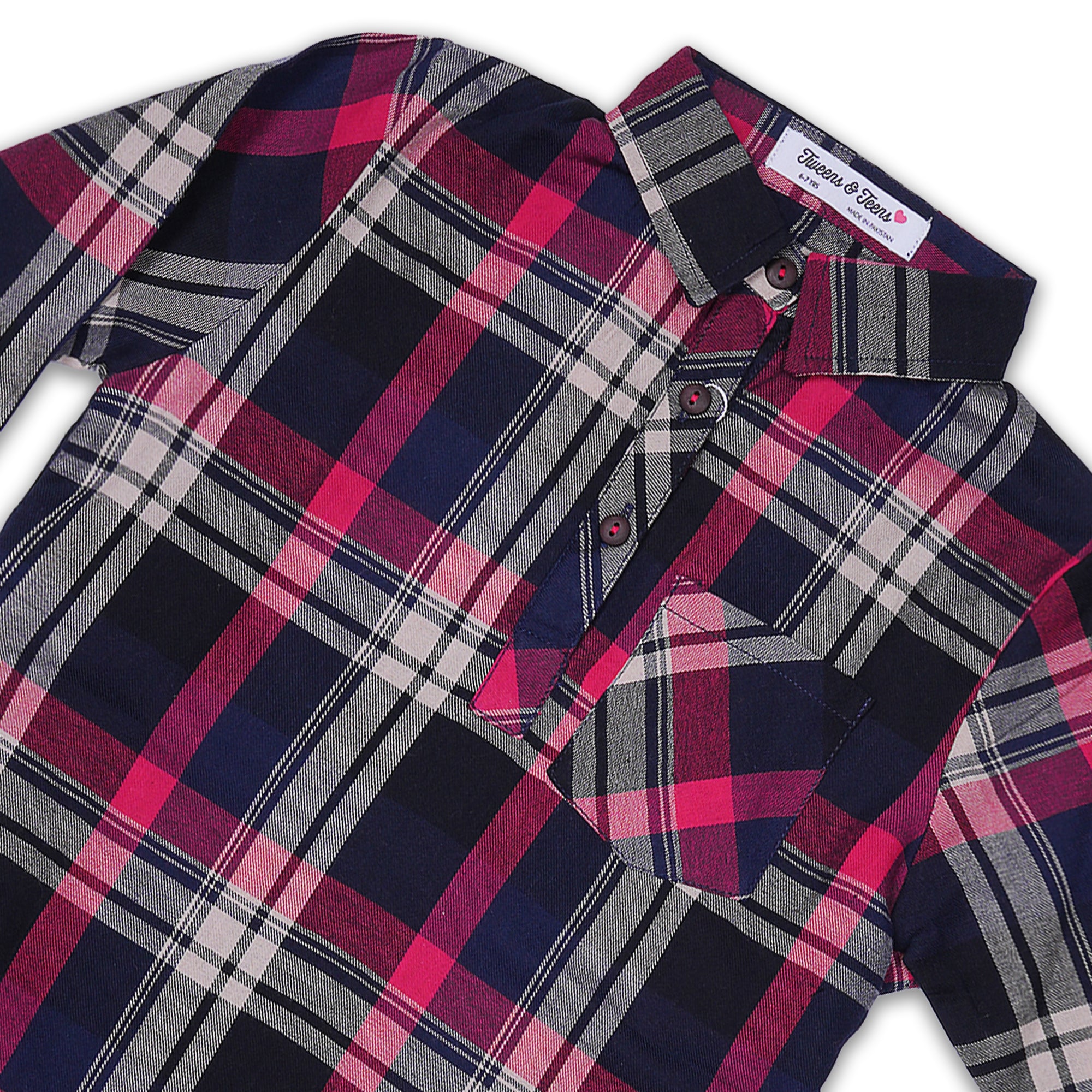 TWEEN A TEEN Flannel Plaid Tunic Shirt