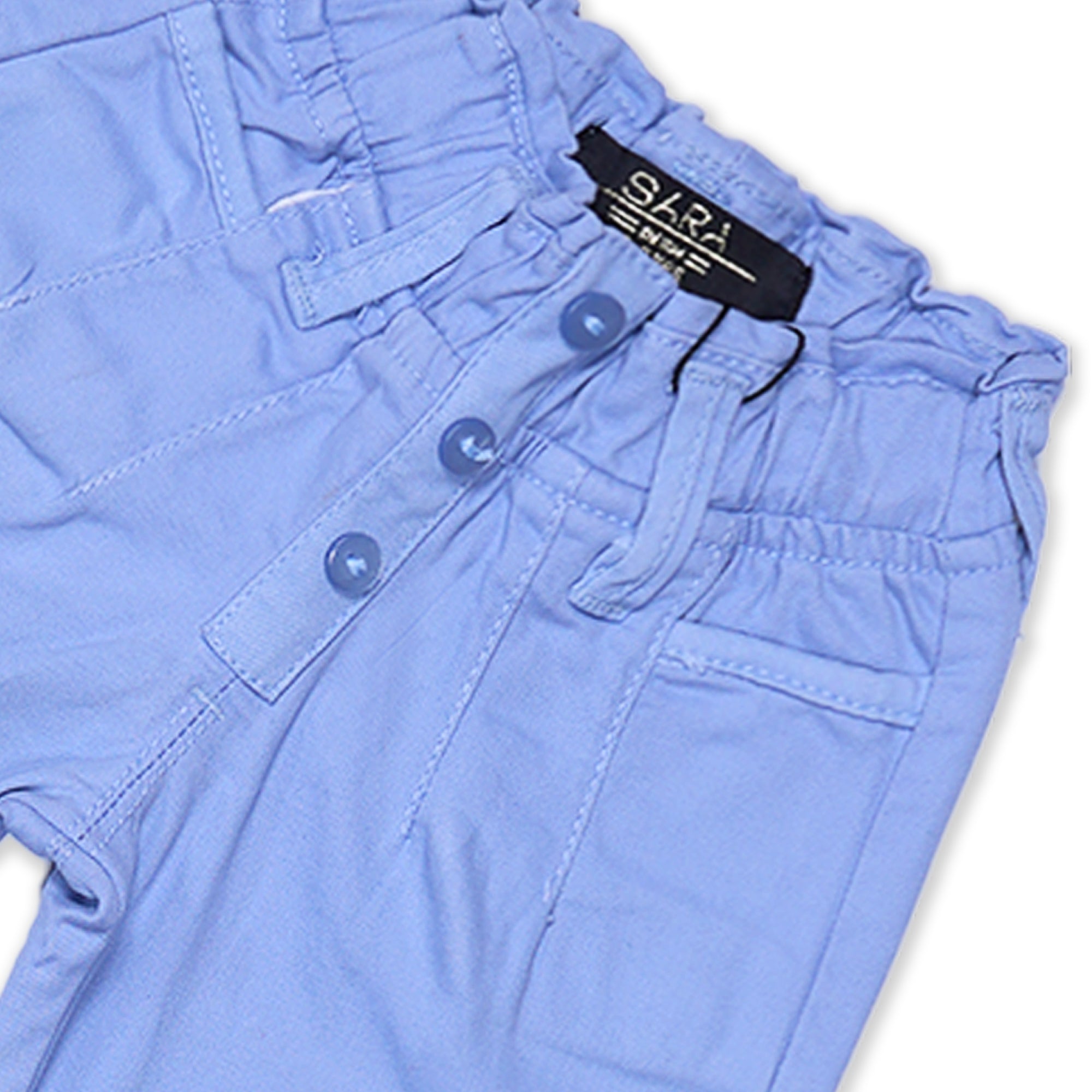 Light Blue Cotton Pants with Unicorn & Minnie Mouse Print