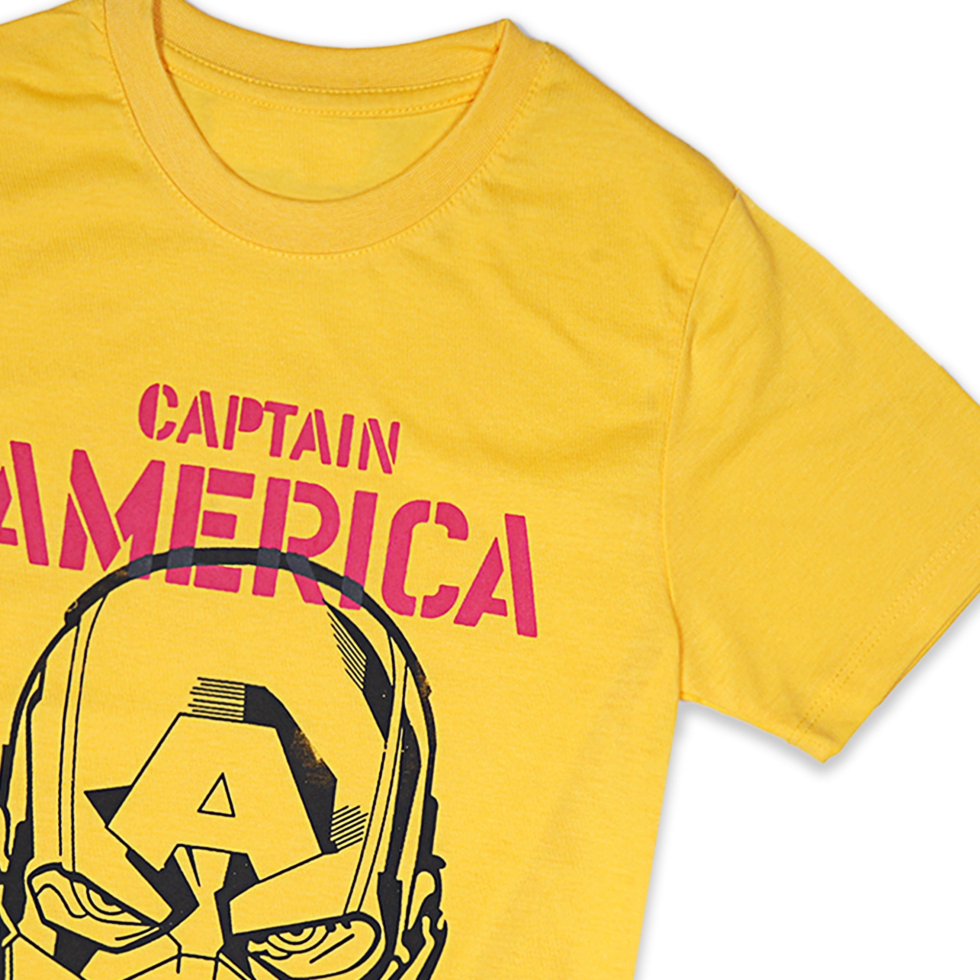 Captain America Boys' Yellow "Saving the World!" Graphic T-Shirt