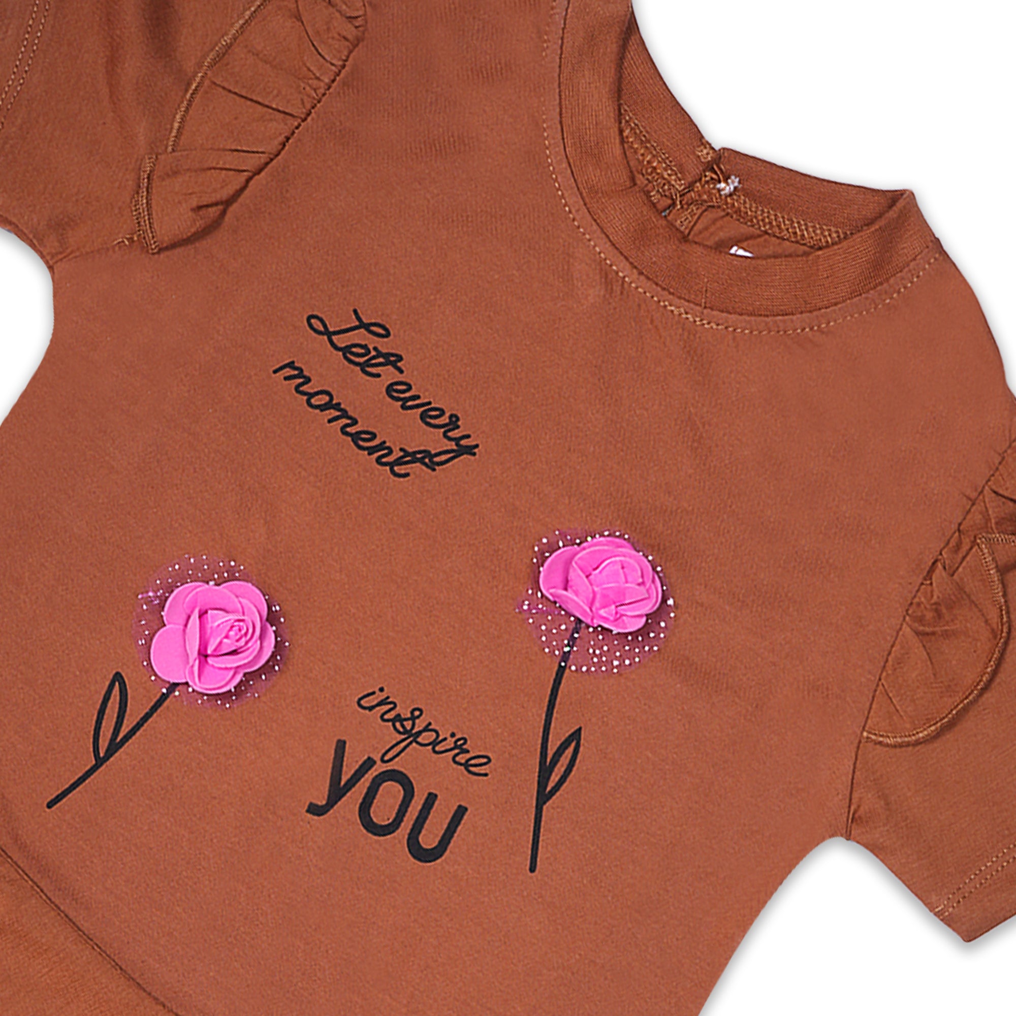 Kjunction Girls' Brown Inspirational 2-Piece Set