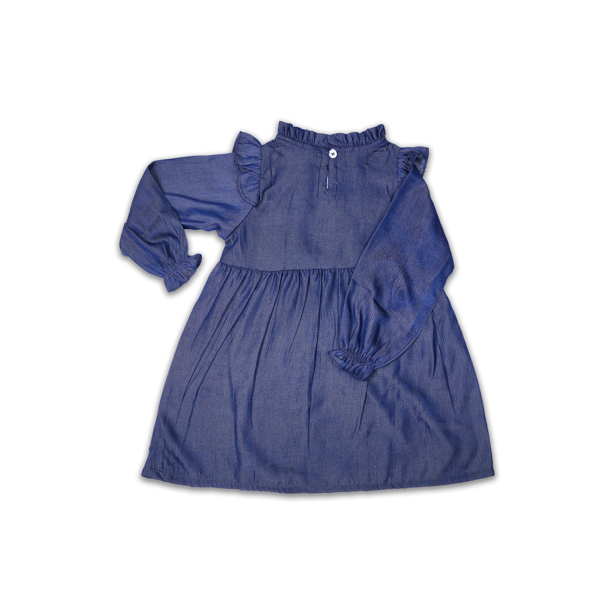 Baby Girls' Blue Bunny Appliqué Frock
