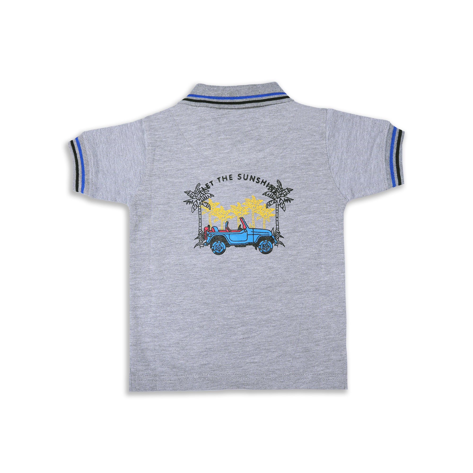 Boys' Grey "Let the Sunshine In" Jeep Graphic Polo Shirt