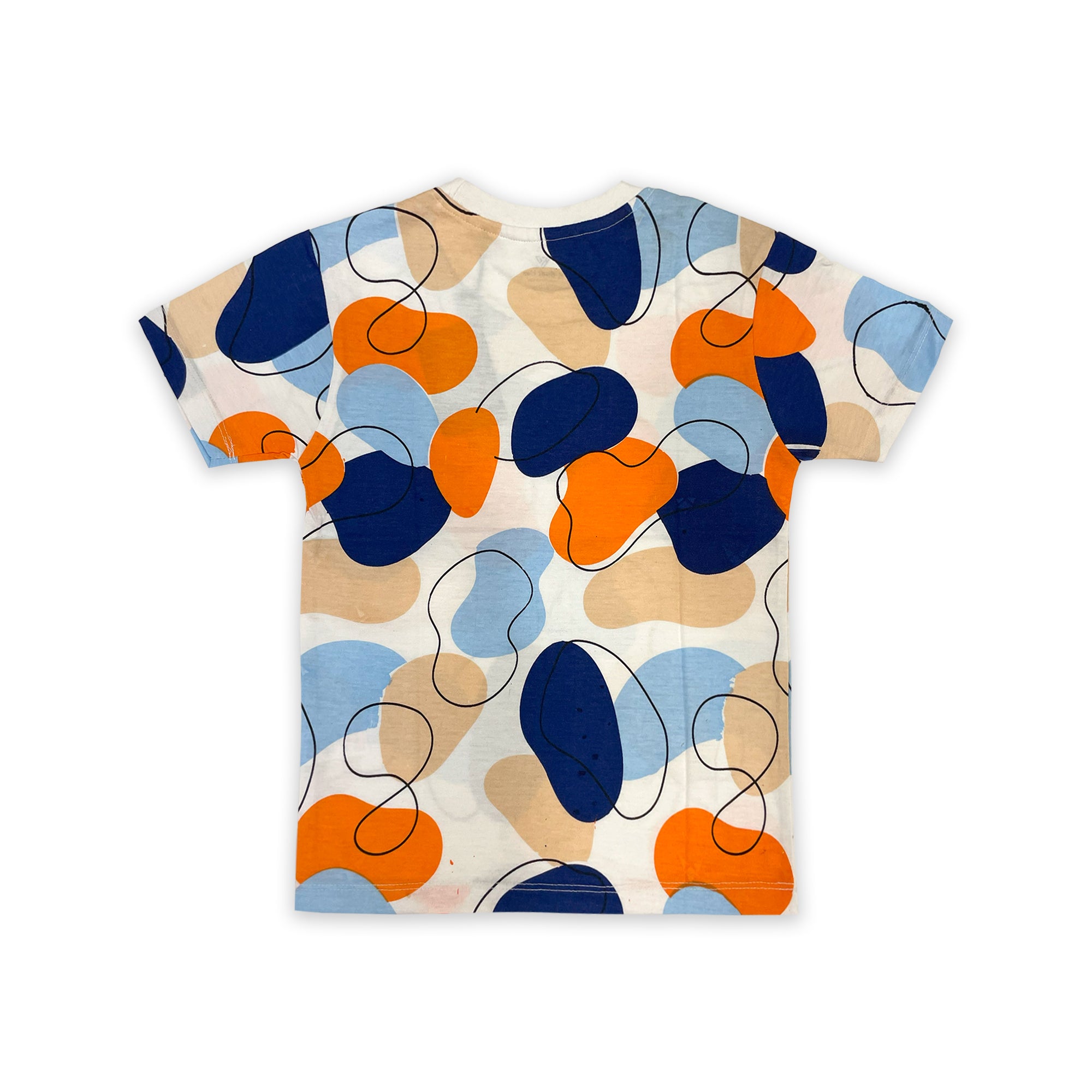 Patterned Short Sleeve T-Shirt with Abstract Design