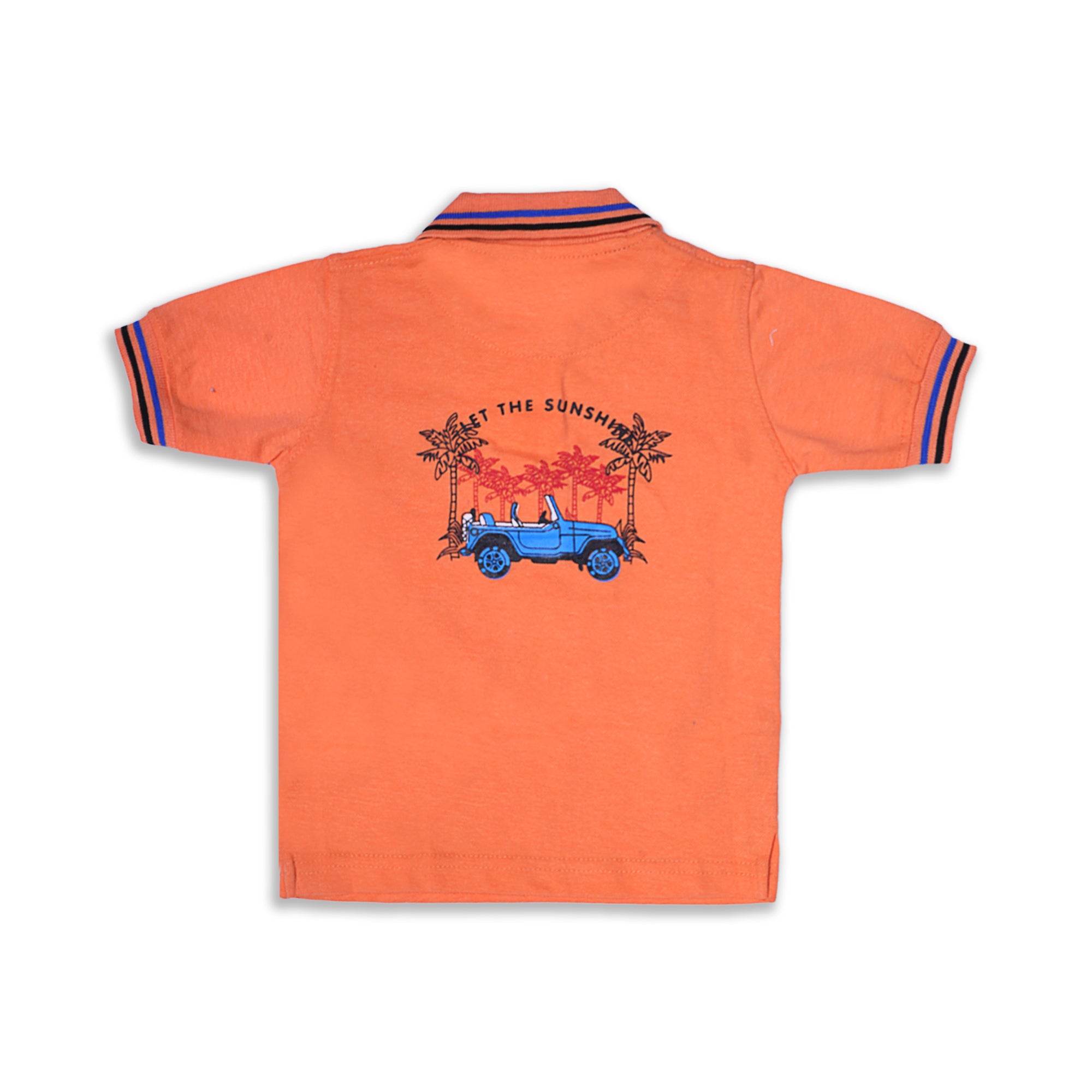 JuniorArm Boys' Orange "Explore" Jeep Graphic Polo
