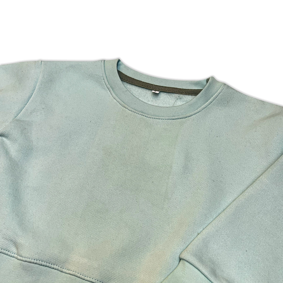 Sky blue Branded Fleece Crewneck Sweatshirt and flare trouser