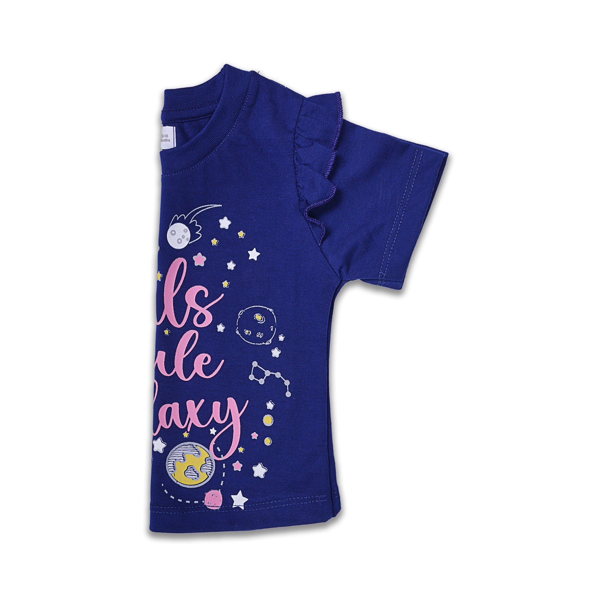 Kjunction Girls' Navy "Girls Rule the Galaxy" Graphic T-Shirt