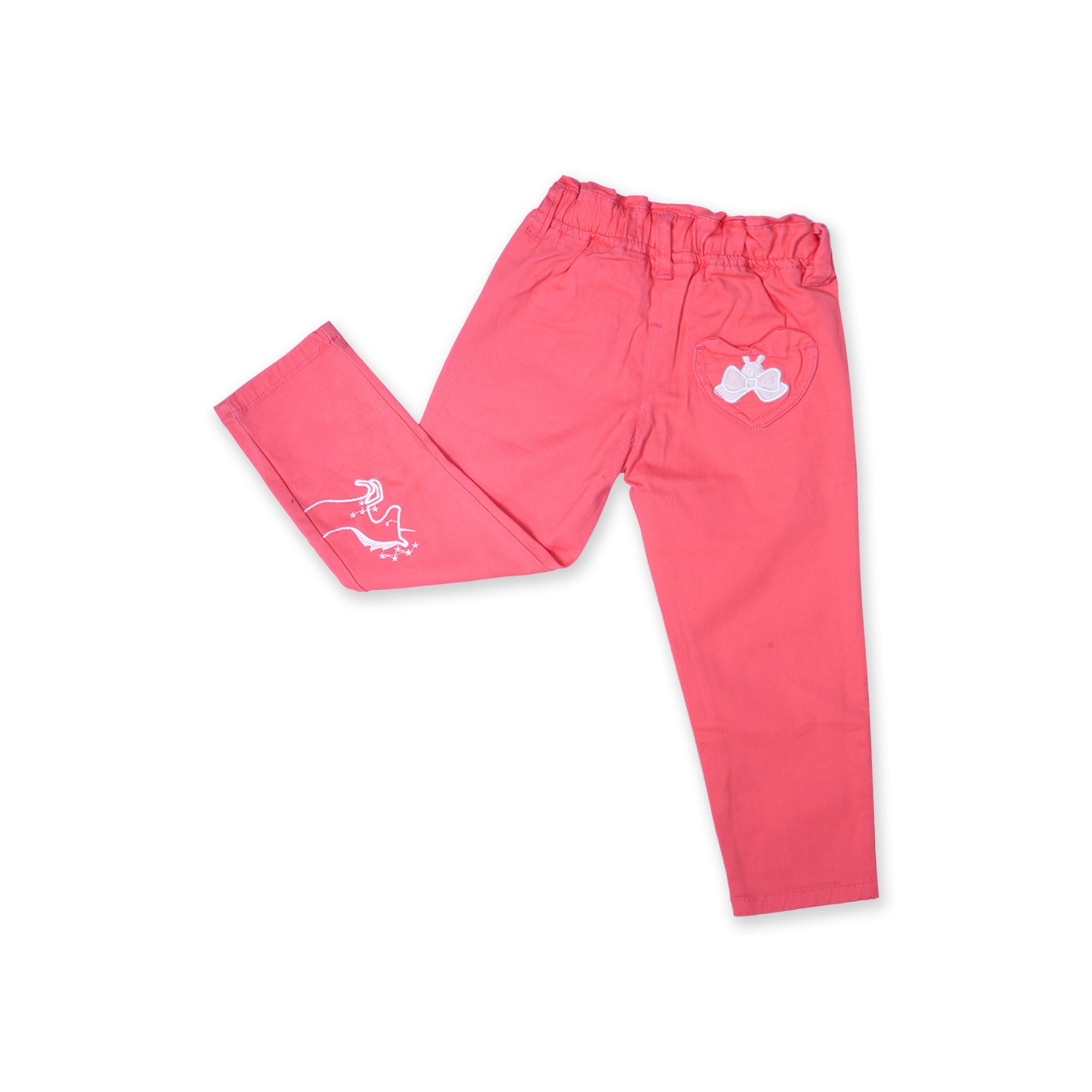 Coral Cotton Pants with Unicorn & Minnie Mouse Print