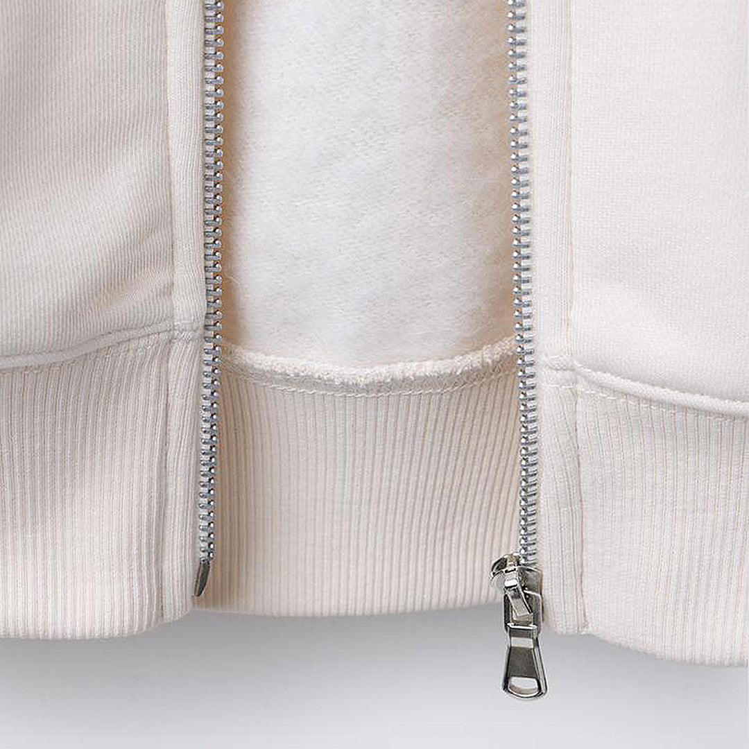 Cozy Oversized Fleece Zip-Up Hoodie in Cream