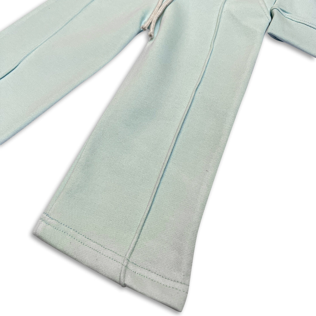 Sky blue Branded Fleece Crewneck Sweatshirt and flare trouser