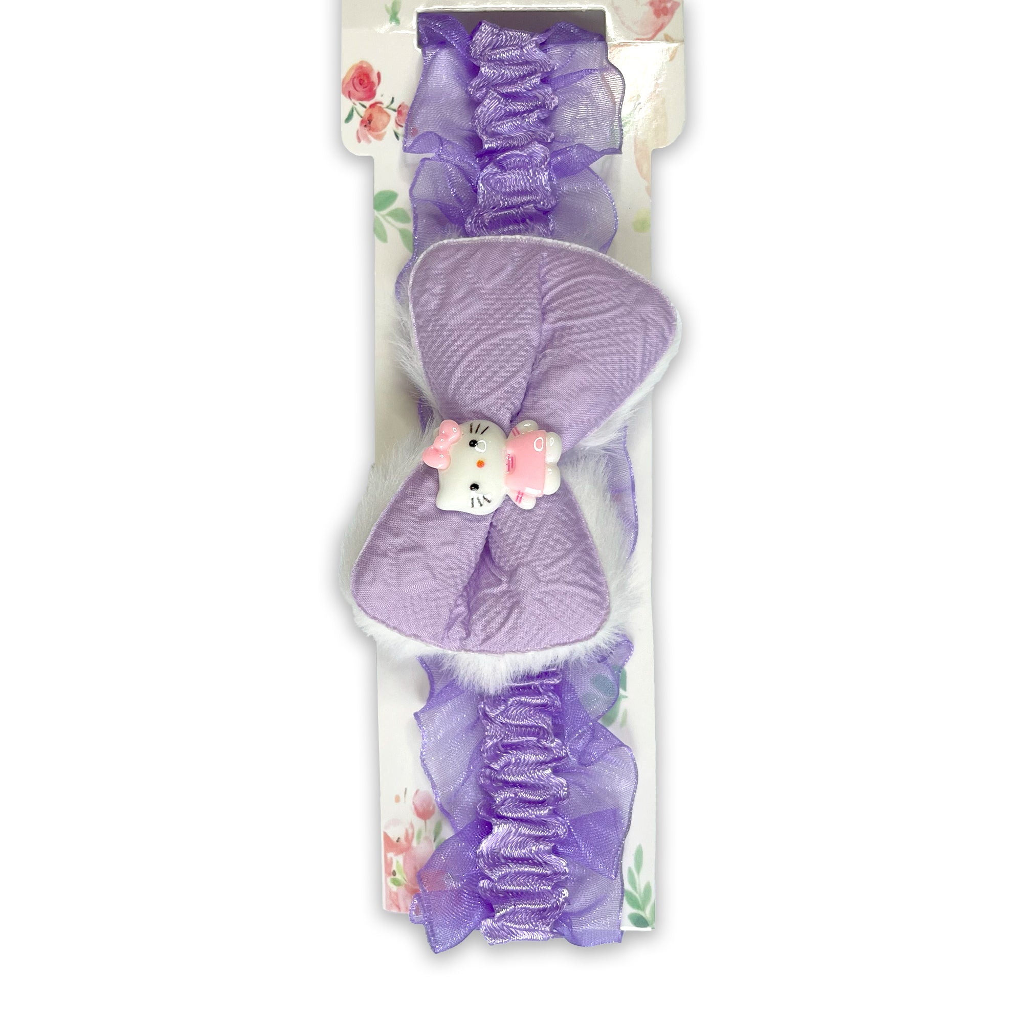 Purple Baby Headband with Bow and Ruffles
