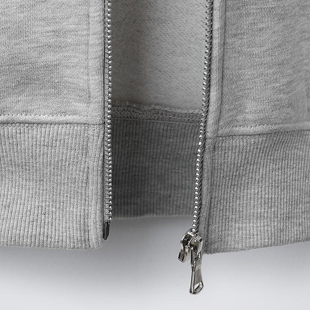 Everyday Essential Grey Melange Full-Zip Hoodie