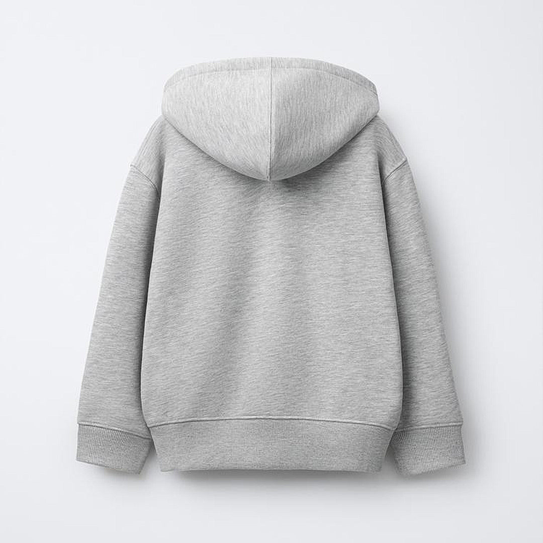 Everyday Essential Grey Melange Full-Zip Hoodie