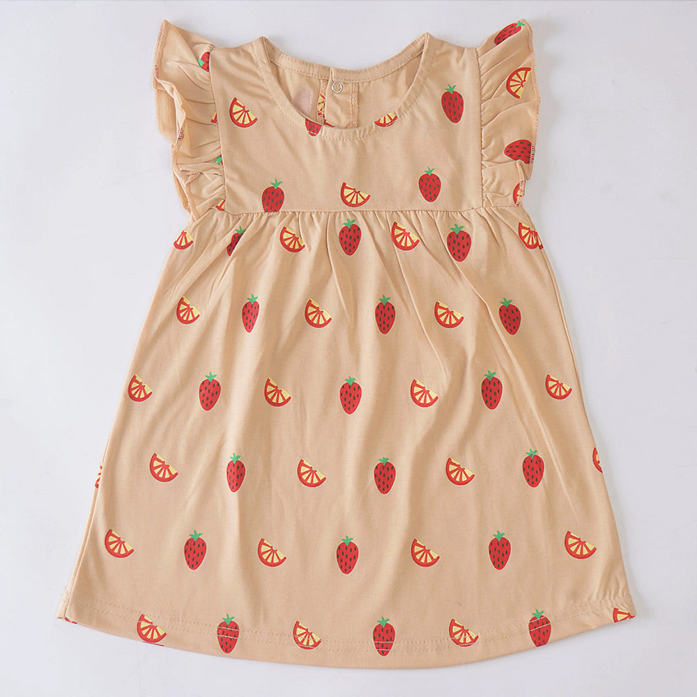 Golden Harvest Dress - Strawberry & Orange Delight