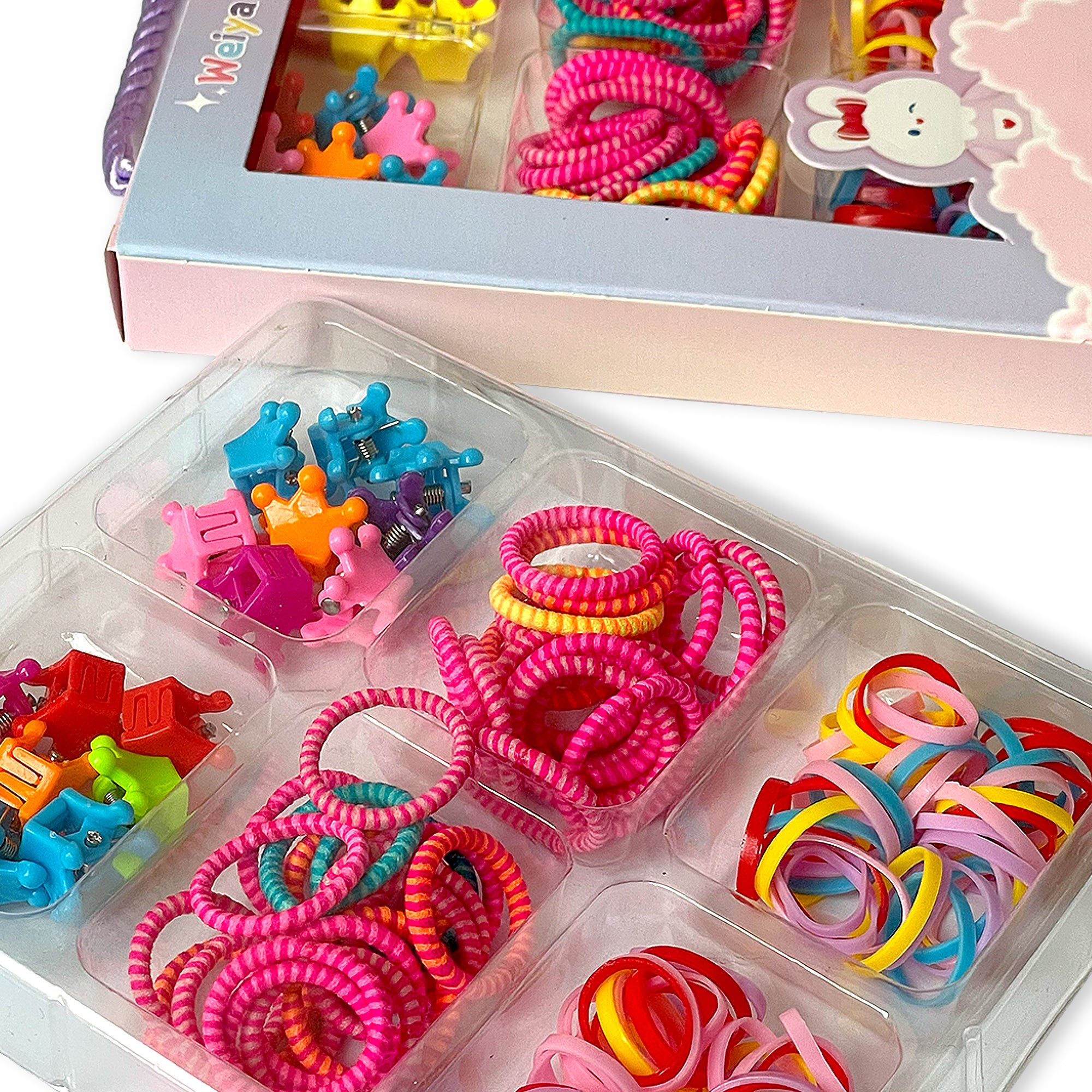 Rainbow Hair Accessory Kit for Children in Pastel Cloud Box