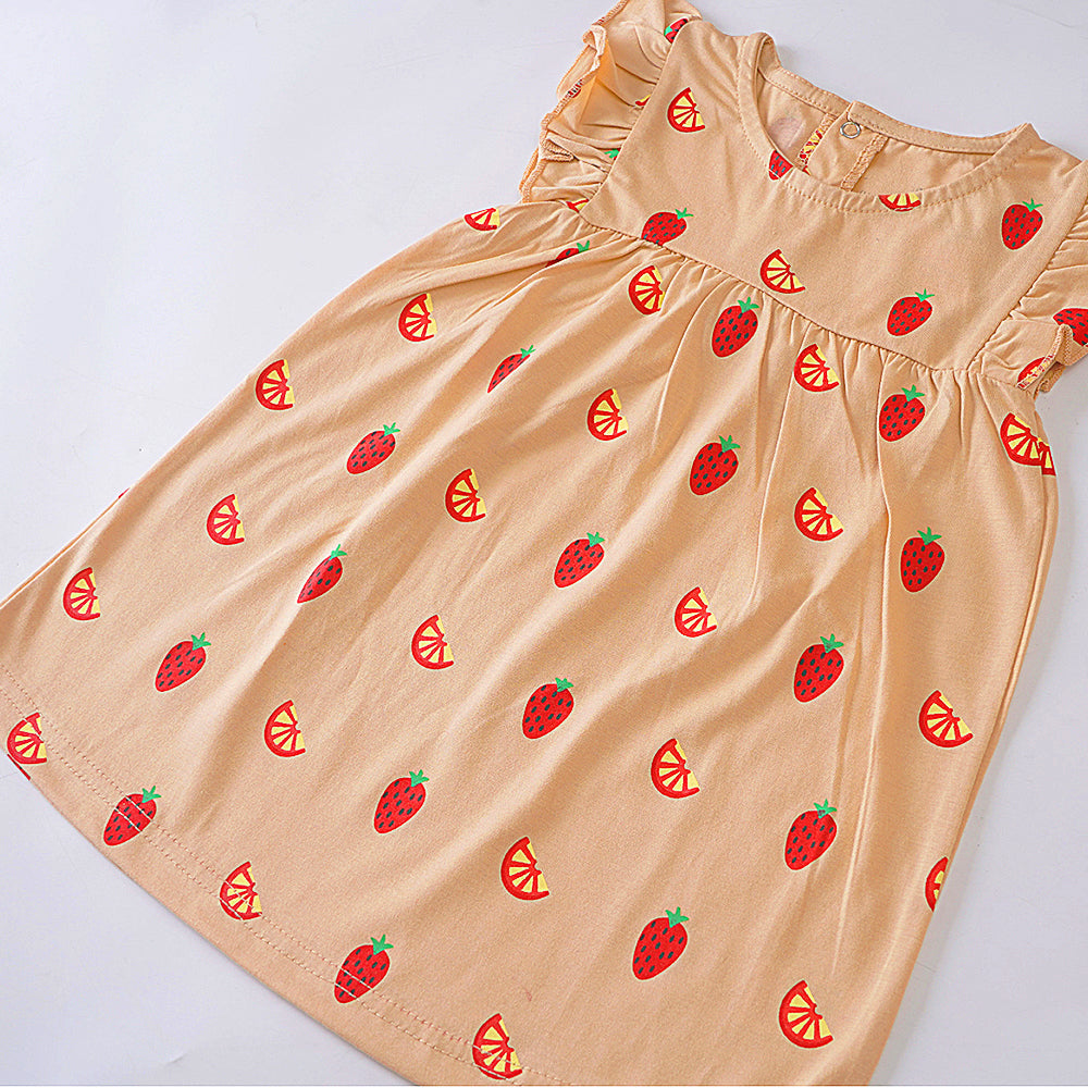 Golden Harvest Dress - Strawberry & Orange Delight