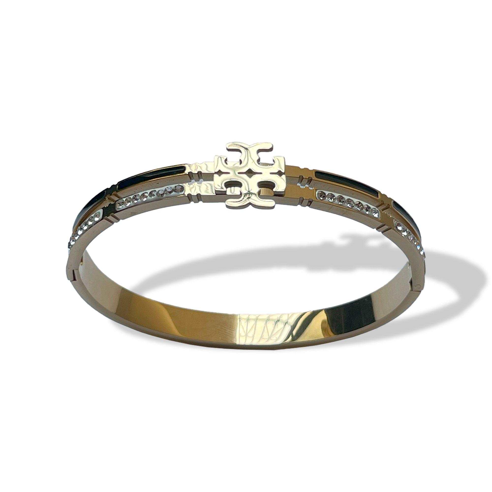 Tory Burch Kira Pave Hinged Bangle: Iconic Simplicity with Sparkle