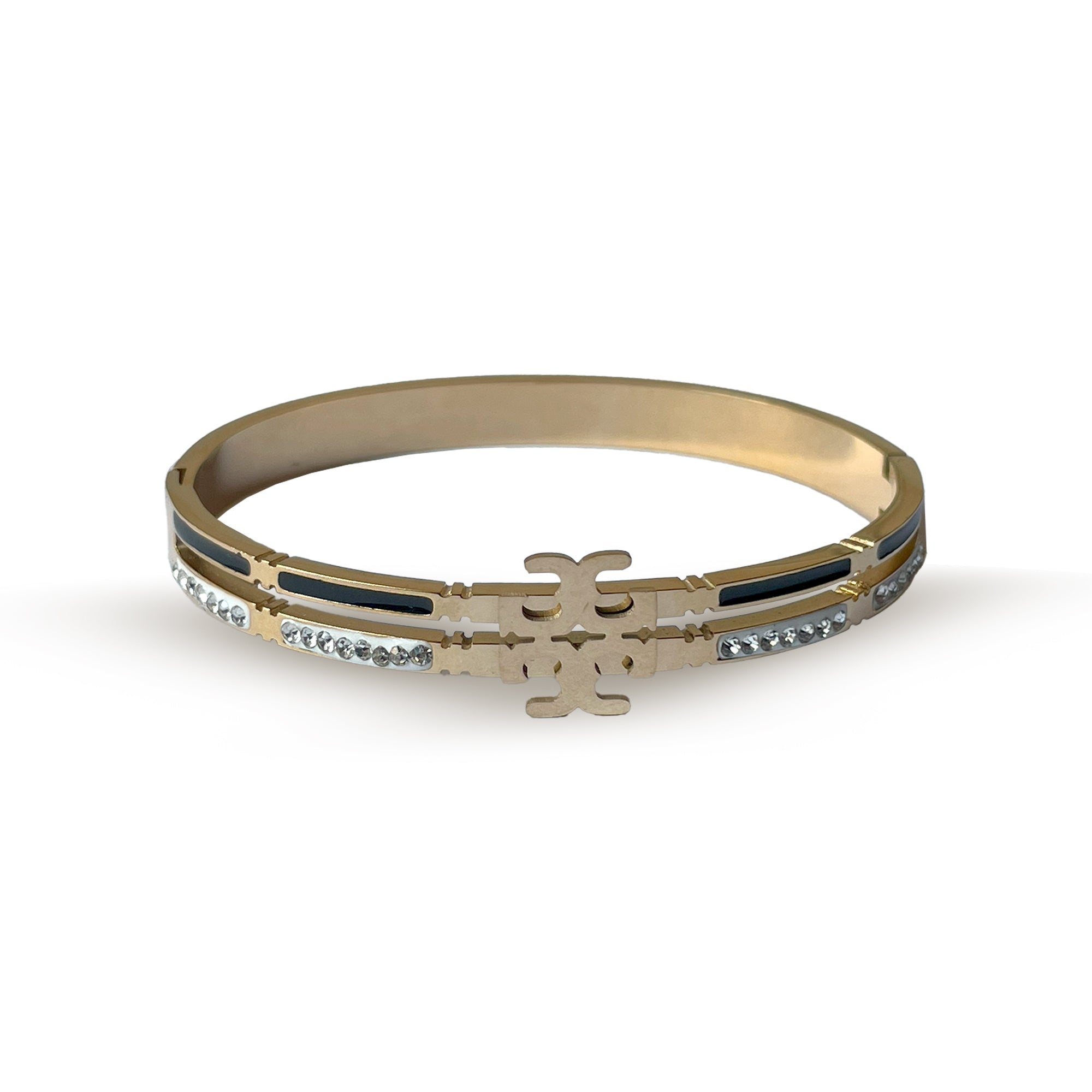 Tory Burch Kira Pave Hinged Bangle: Iconic Simplicity with Sparkle