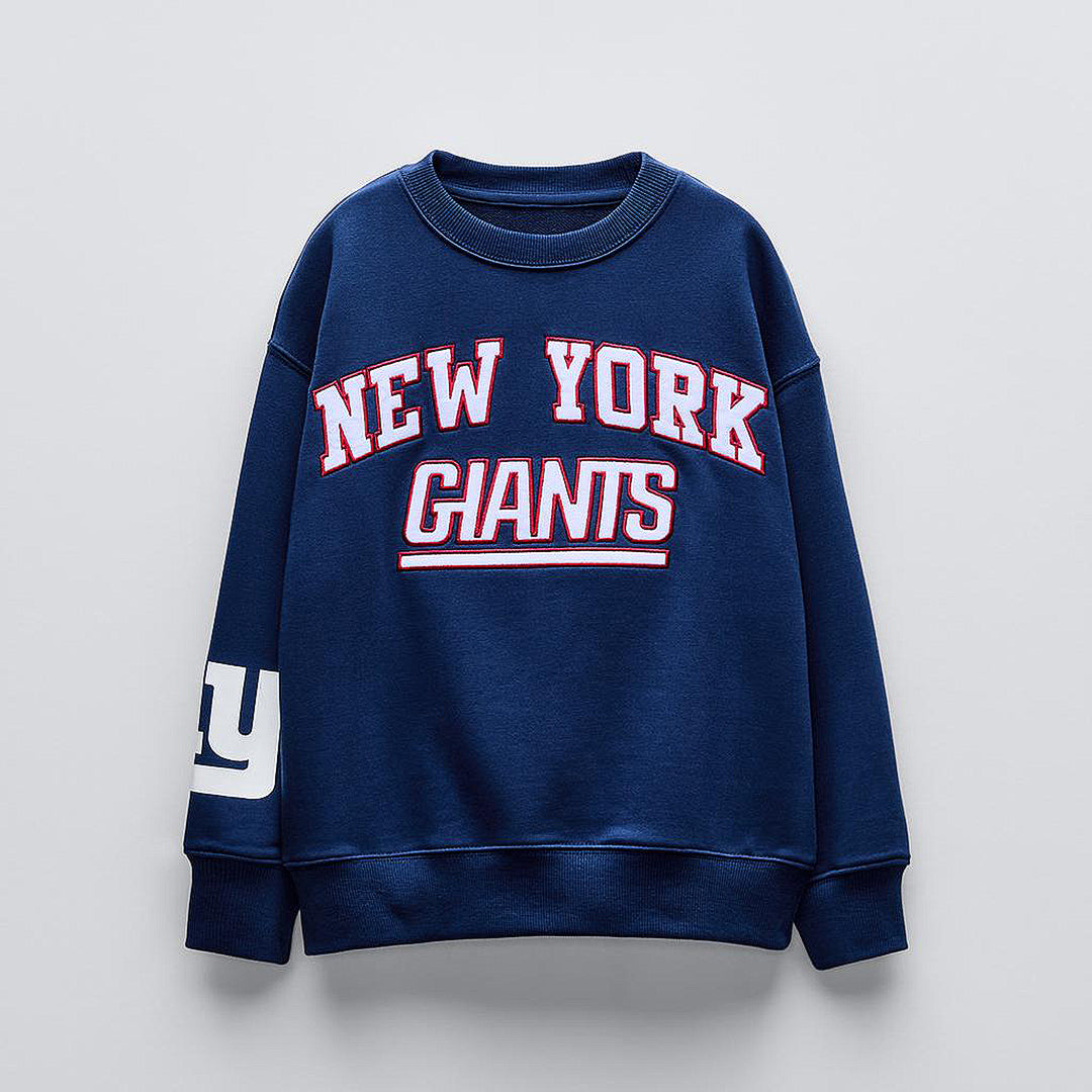 New York Giants Vintage Style Navy Blue Graphic Crewneck Sweatshirt