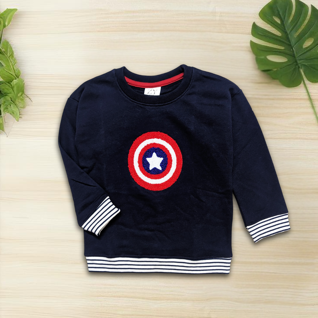 Marvel Blue Embroidered Sweatshirt