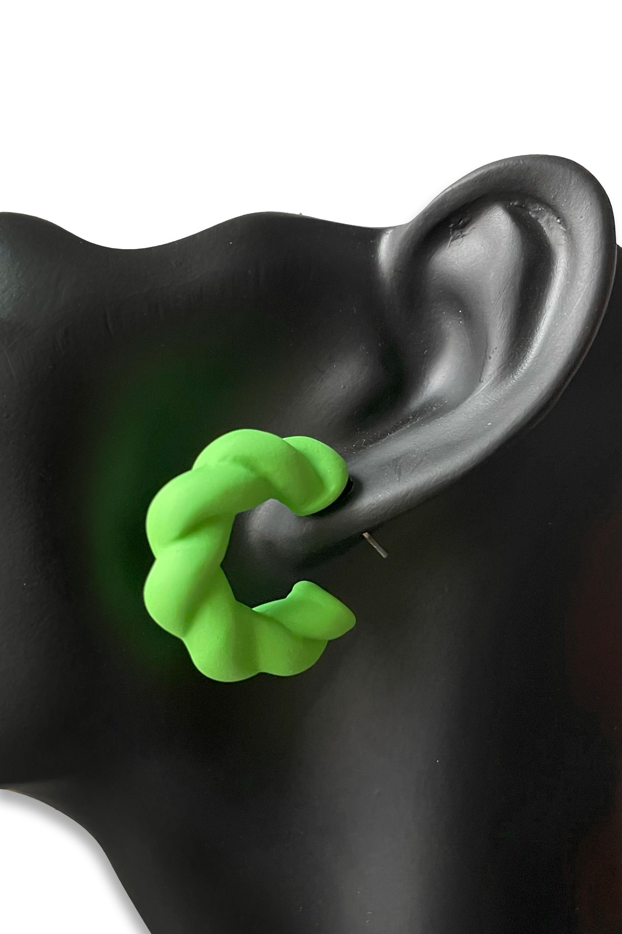 Lime Zest Ceramic Twist Earrings