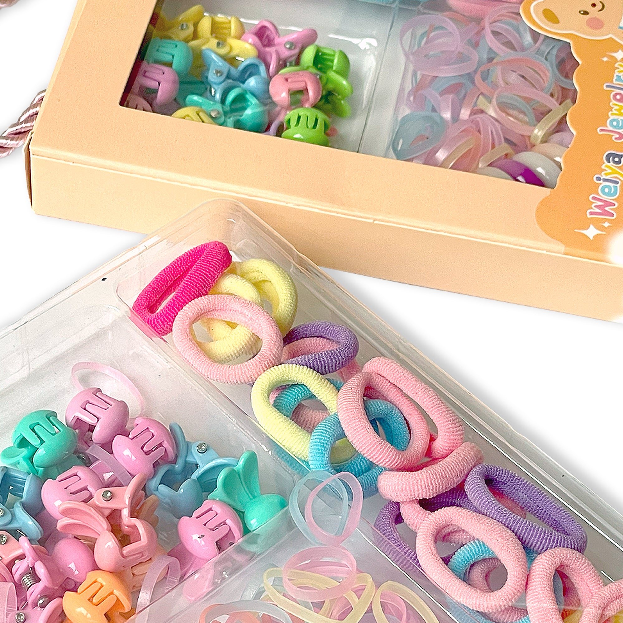 Sweet Hair Accessory Set for Kids in Peach Box