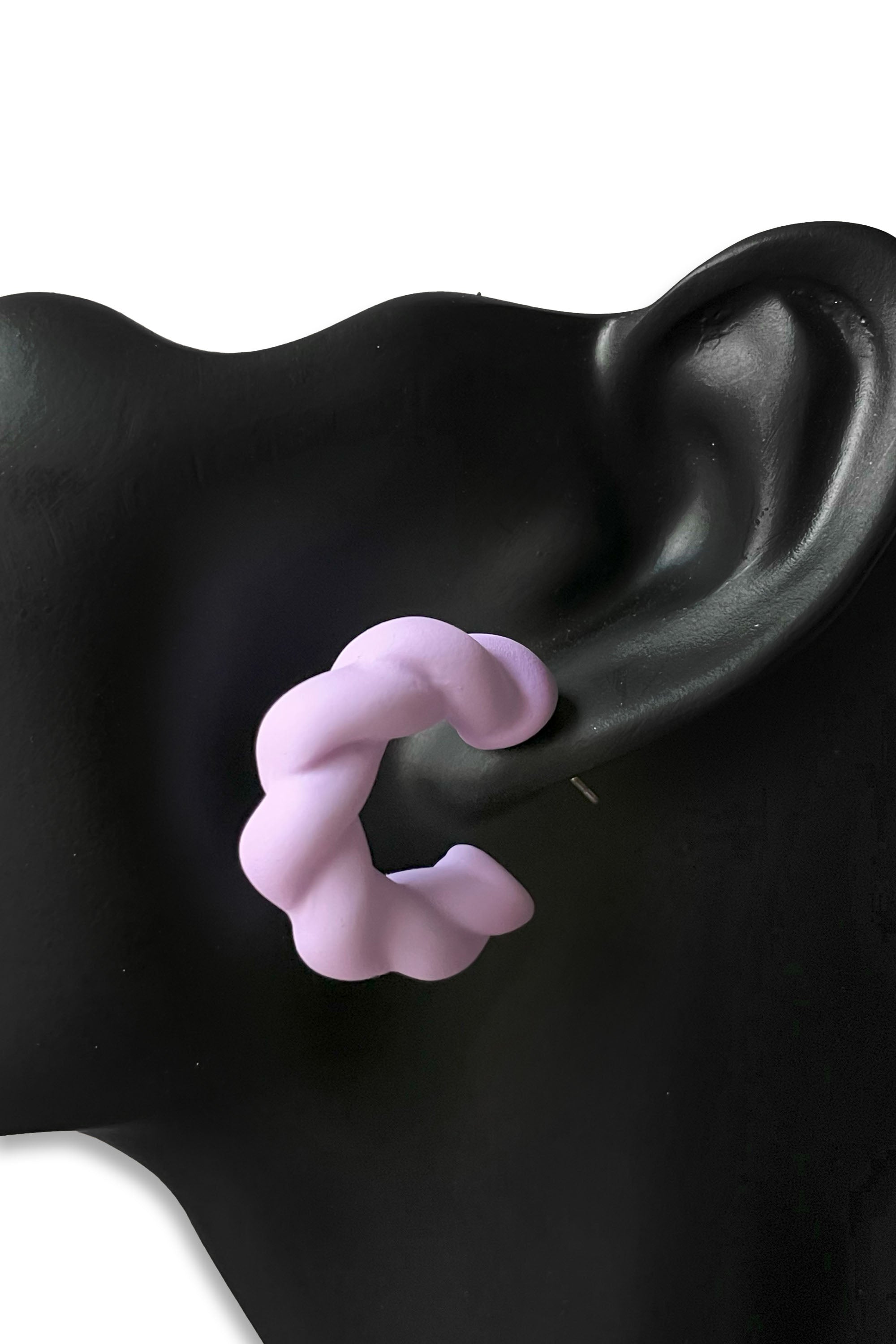 Lilac Ceramic Twist Earrings