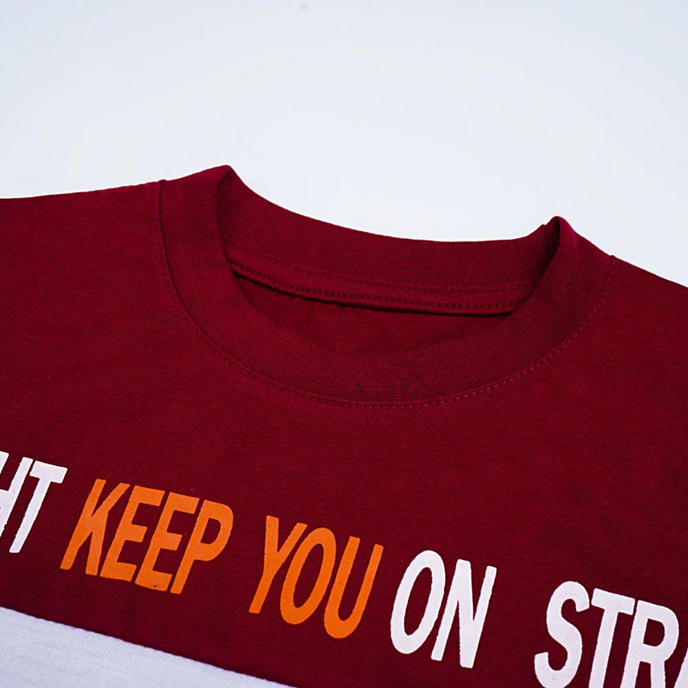 Bold Statement: Two-Tone T-Shirt with Graphic Text