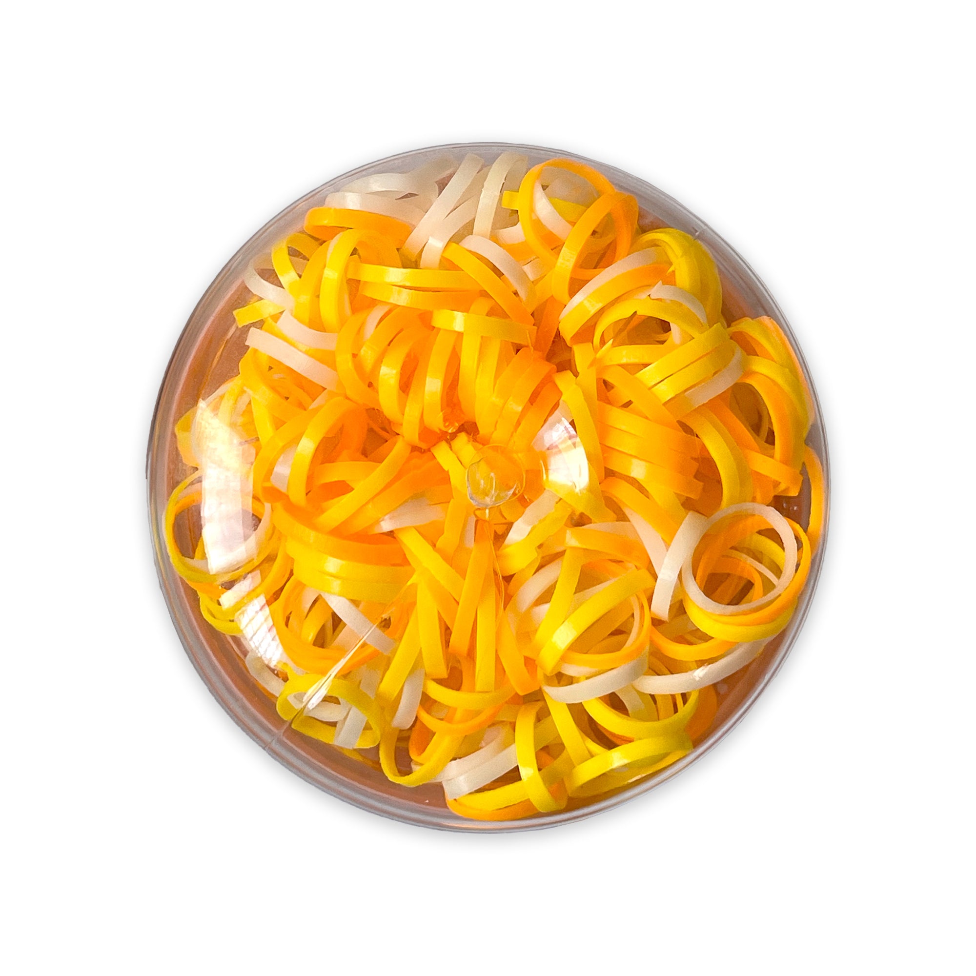 Yellow Rubber Bands Multi Colorful Hair Ties and in Stackable Plastic Container