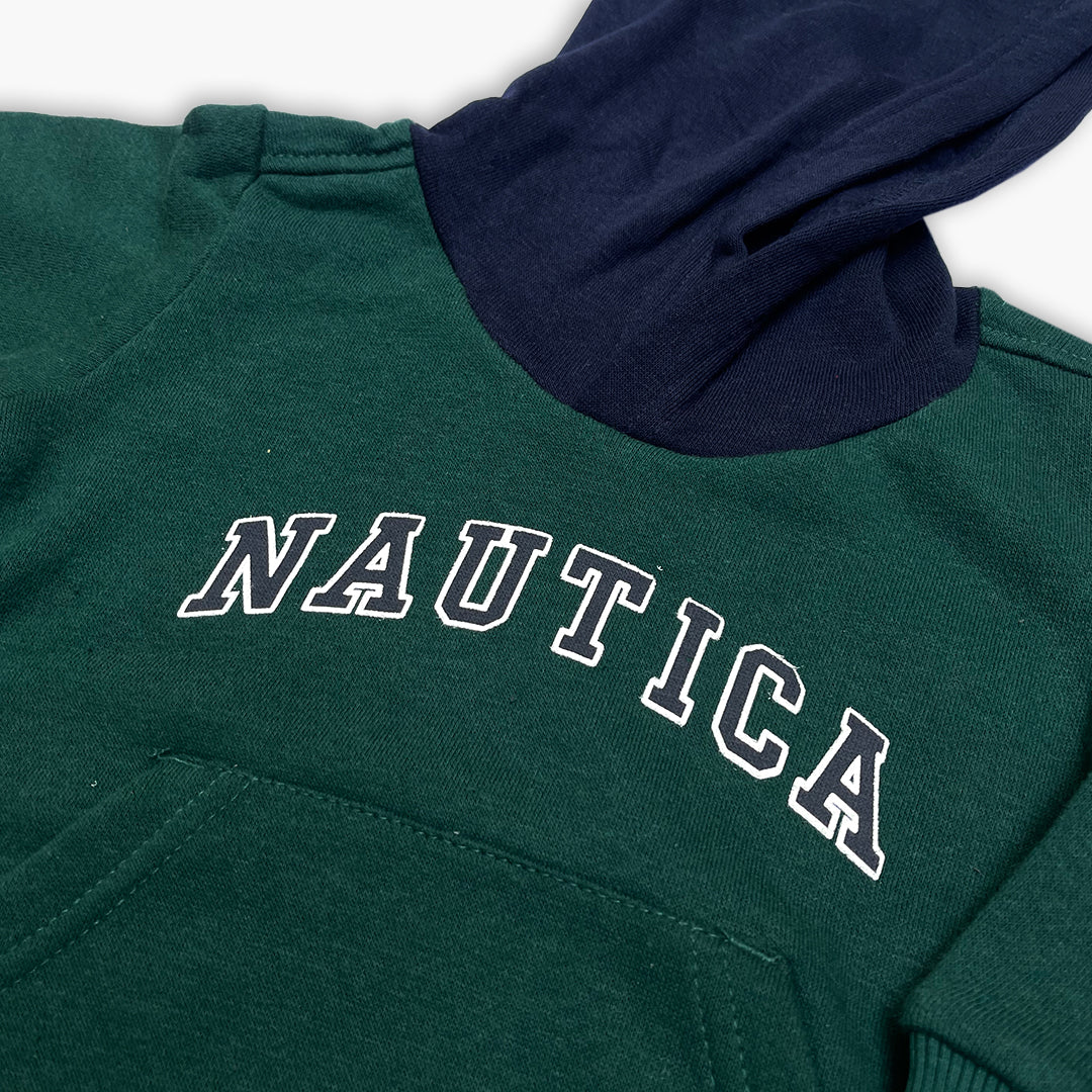 Nautica Toddler Boys' Color-Block Forest Green & Navy Hoodie Tracksuit Set